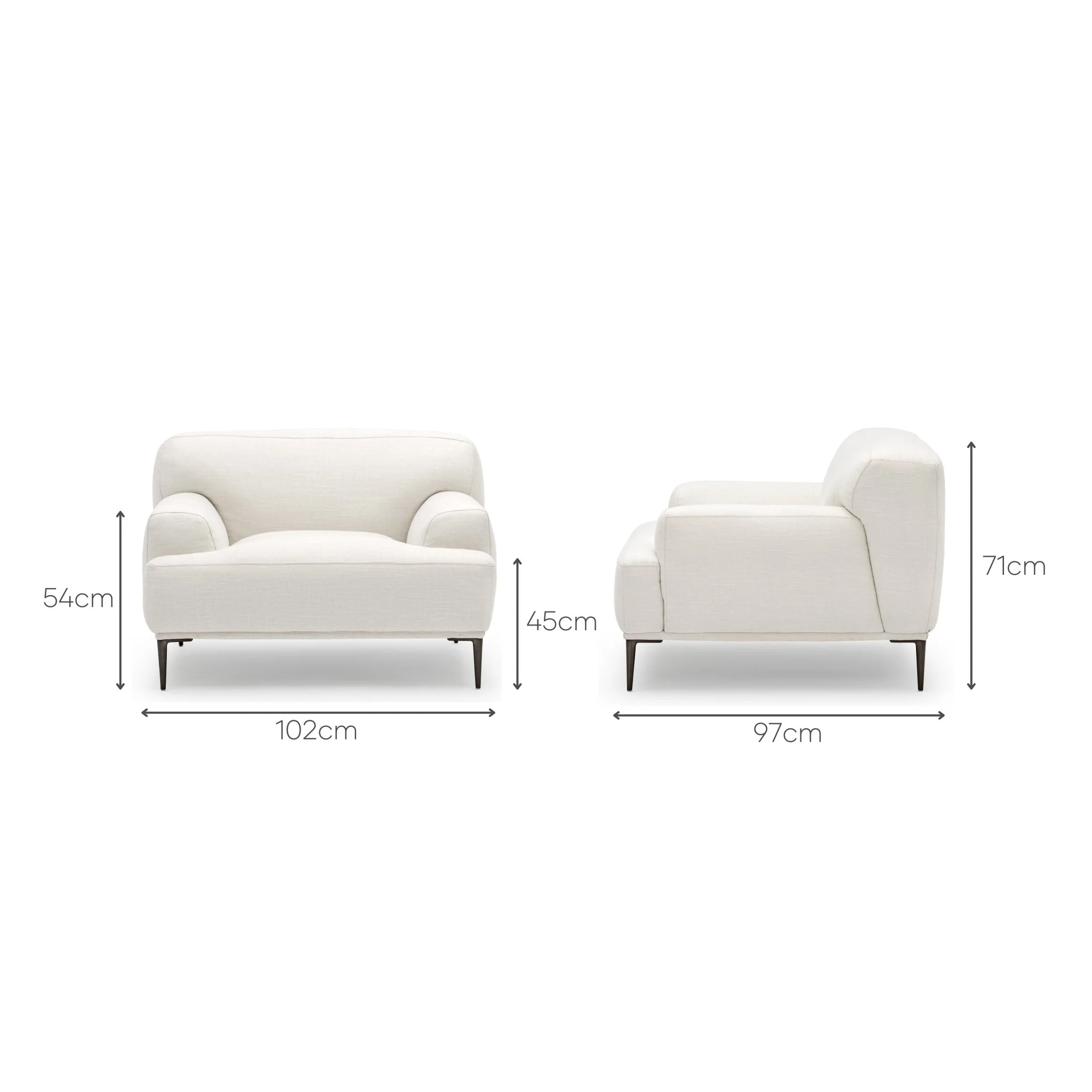 Amelia Armchair - Canvas White - Image 4