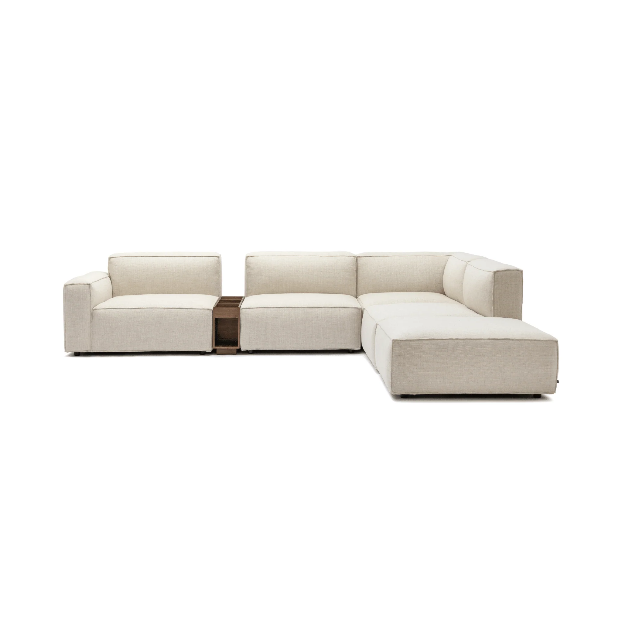 Baker Large Corner Sofa With Ottoman & Storage - Oatmeal - Image 5