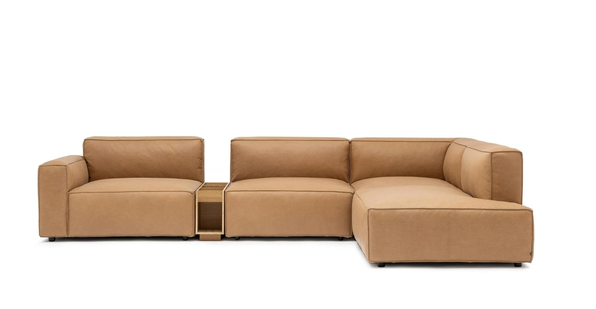 Baker Corner Sofa With Storage - Pecan Leather - Image 14