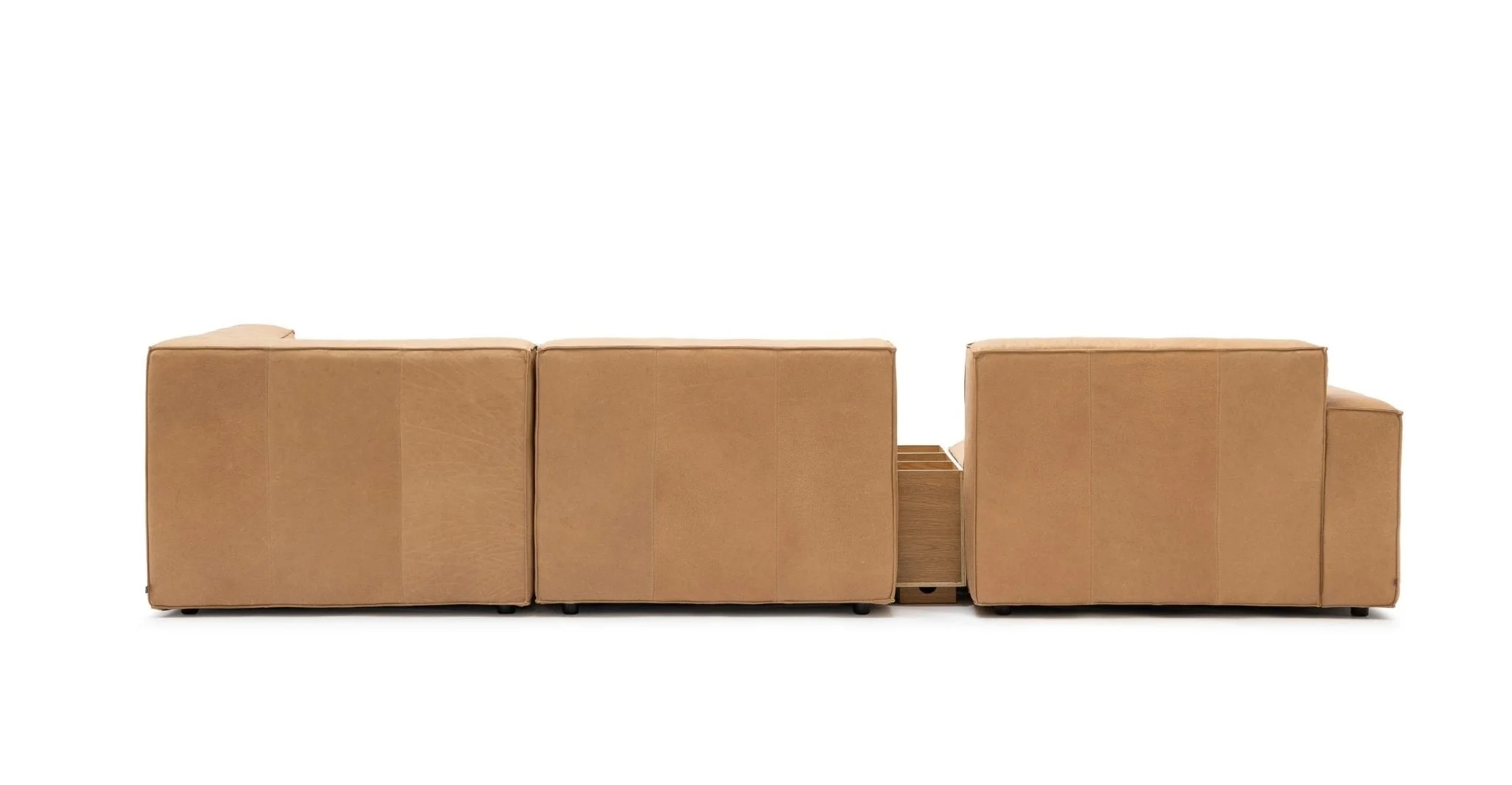 Baker Corner Sofa With Storage - Pecan Leather - Image 17