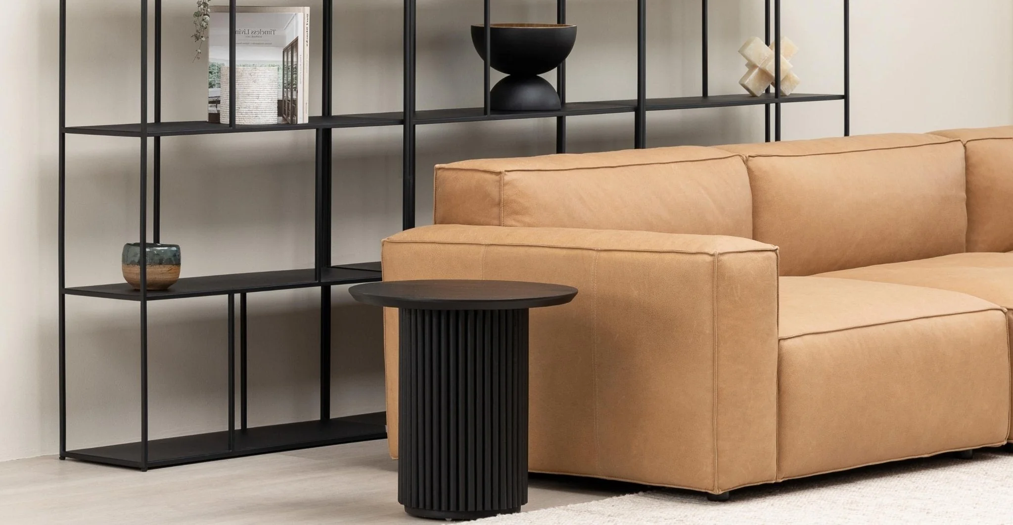Baker Corner Sofa With Storage - Pecan Leather - Image 19