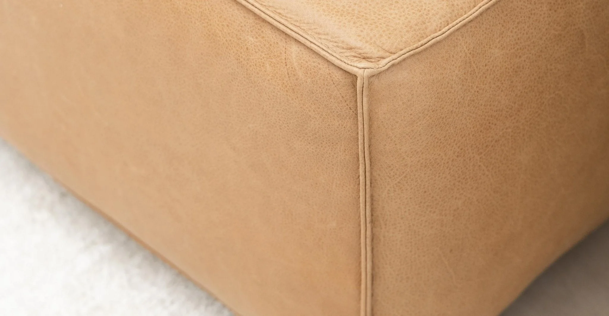 Baker Corner Sofa With Storage - Pecan Leather - Image 9