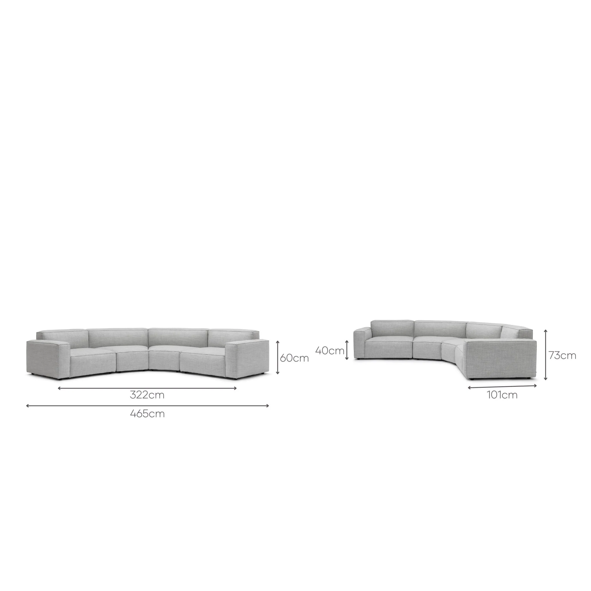 Baker Curved Large Sofa - Diamond - Image 4
