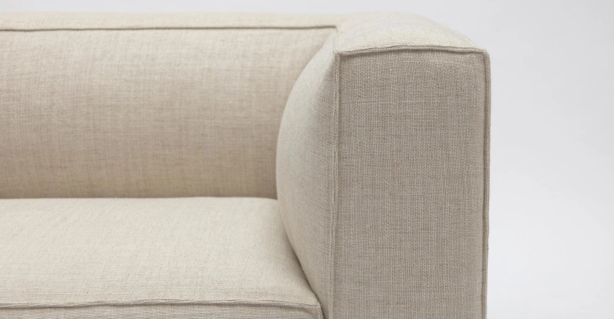 Baker Curved Large Sofa - Oatmeal - Image 8