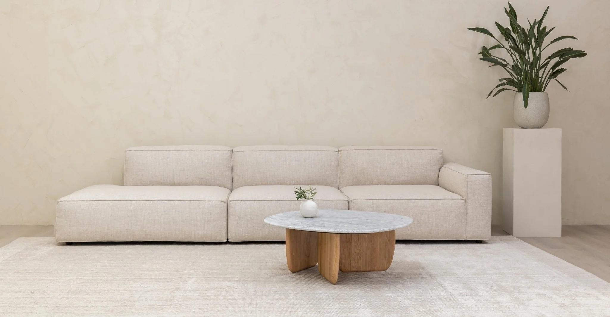 Baker Large Open End Sofa - Oatmeal - Image 13