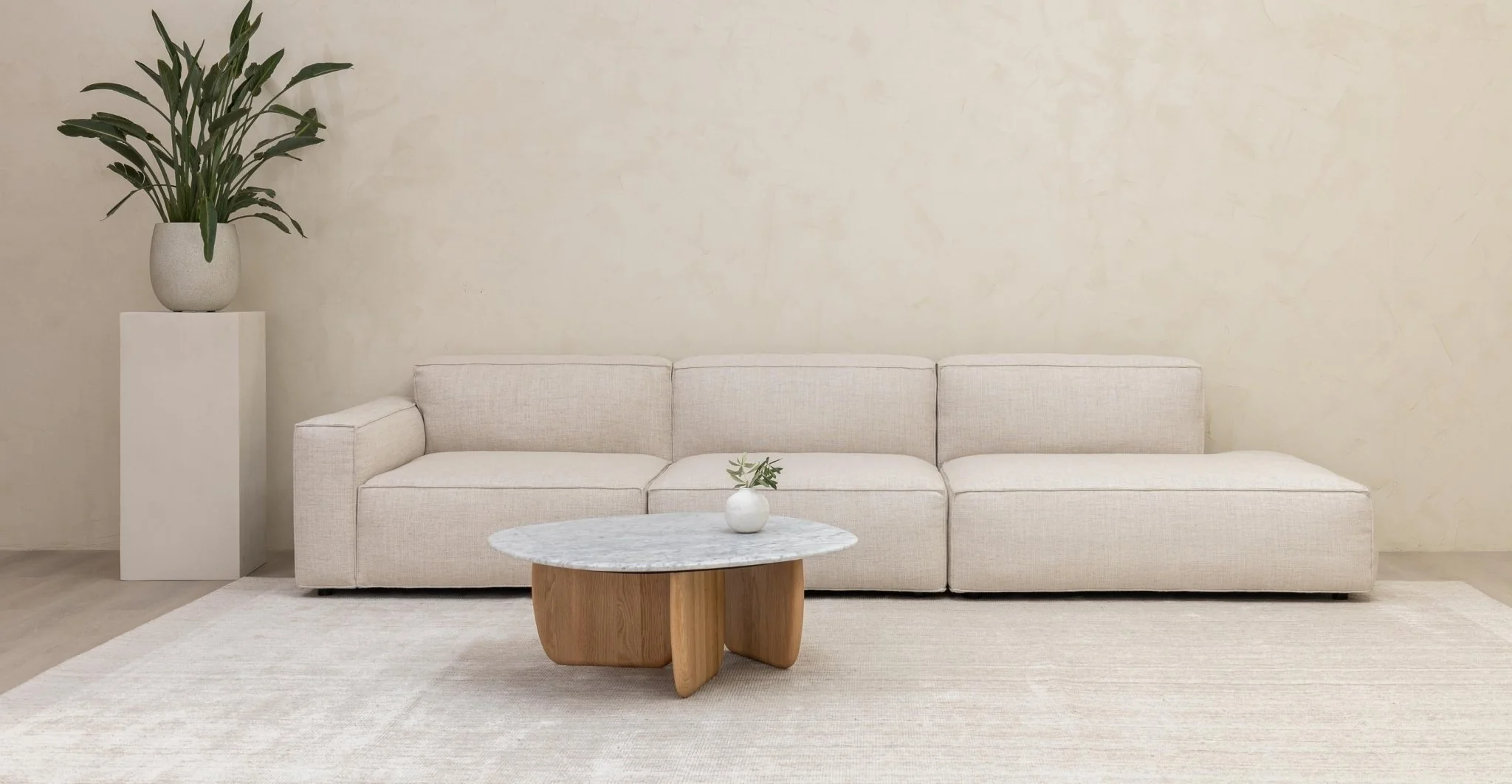 Baker Large Open End Sofa - Oatmeal - Image 2