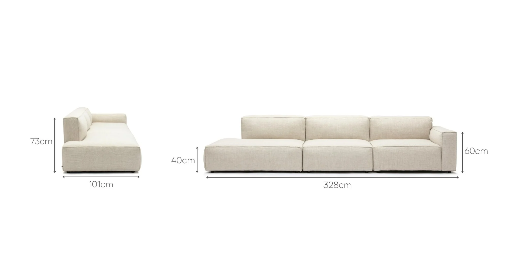 Baker Large Open End Sofa - Oatmeal - Image 22