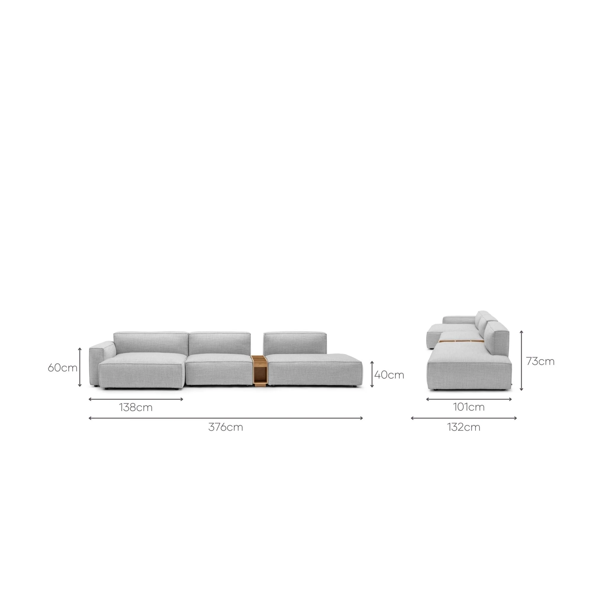 Baker Mega Lounge Sofa With Storage Table - Diamond - Image 4