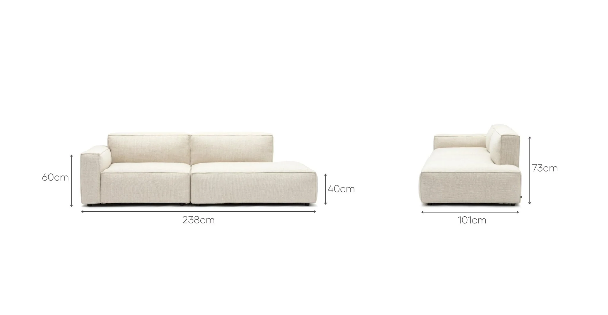 Baker Open End Sofa - Oatmeal - Image 12