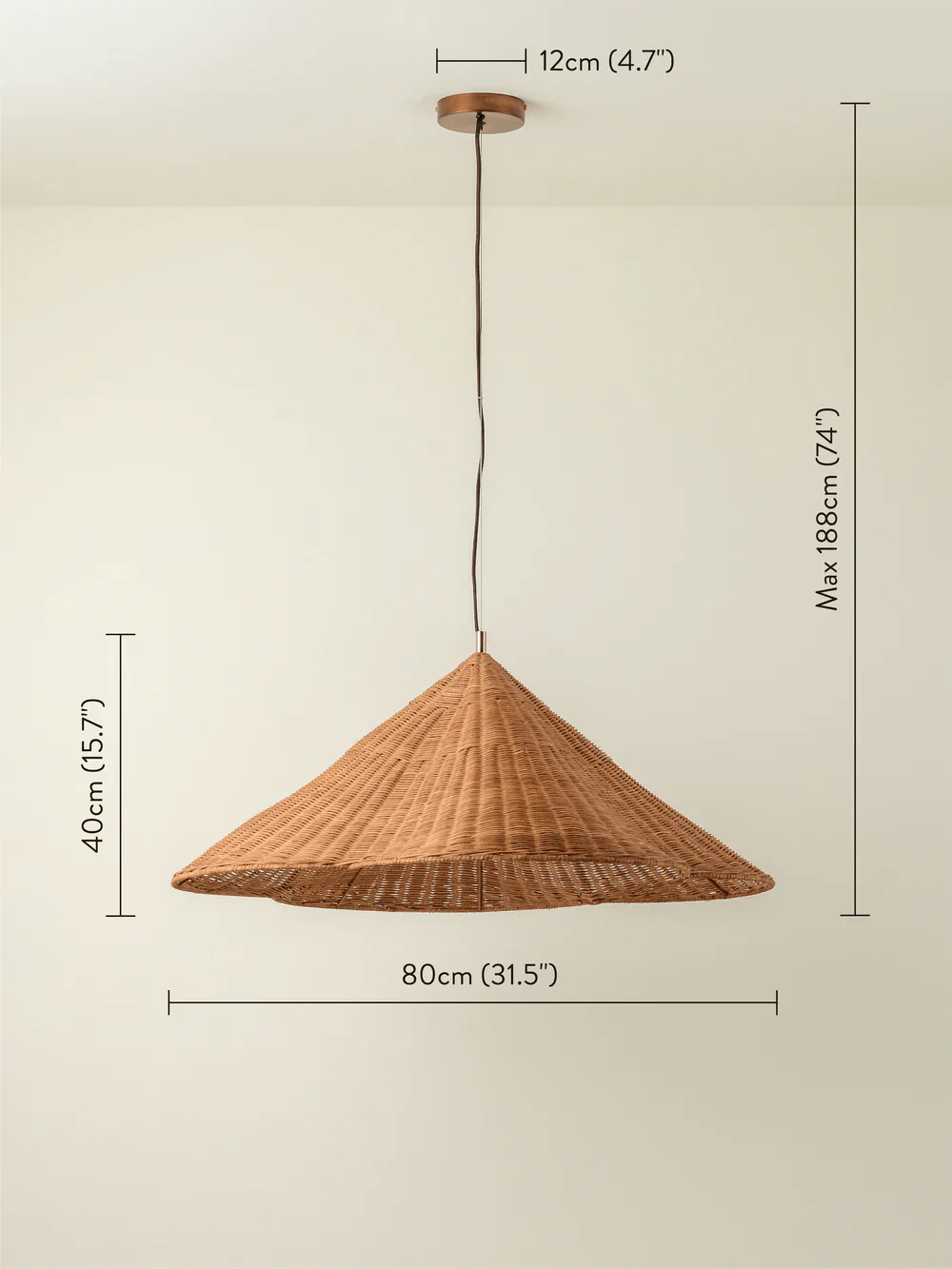Bardi - 1 Light Oversized Scalloped Rattan Pendant - Image 5