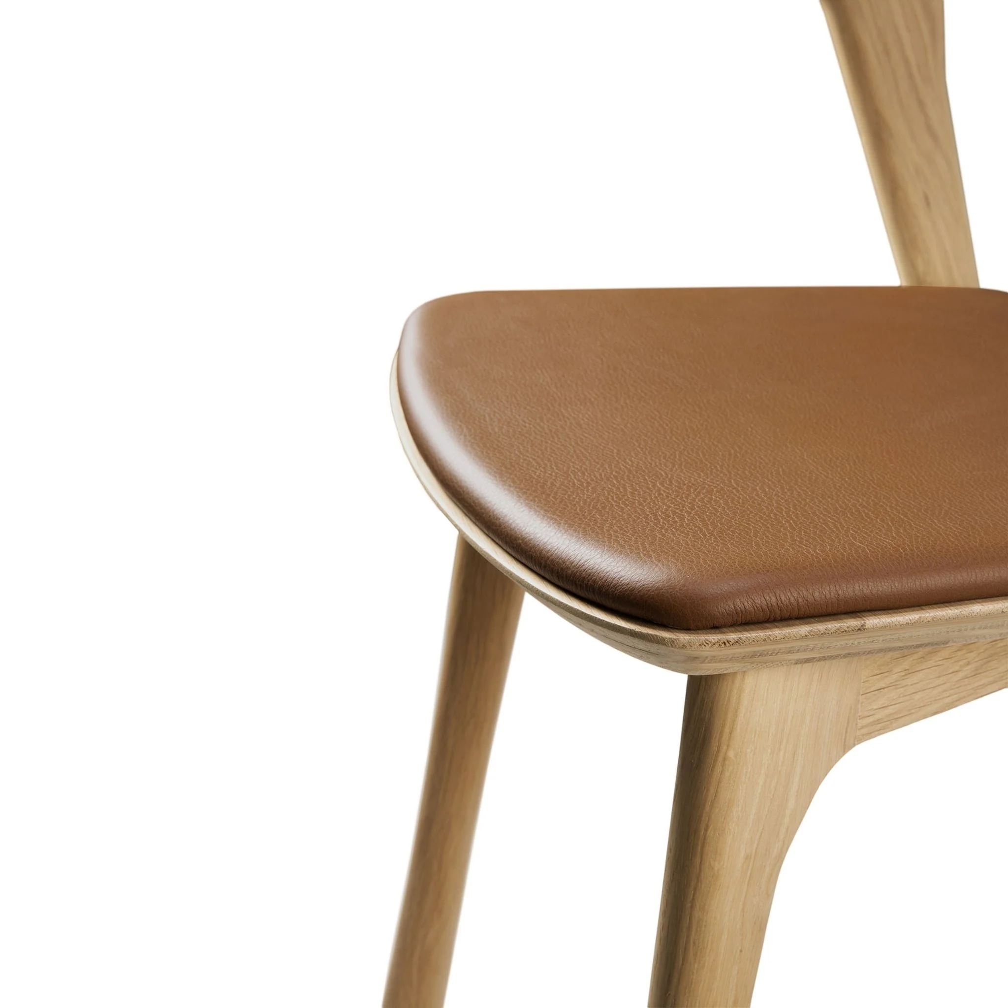 Bok Dining Chair - Varnished Oak - Cognac Leather - Image 8