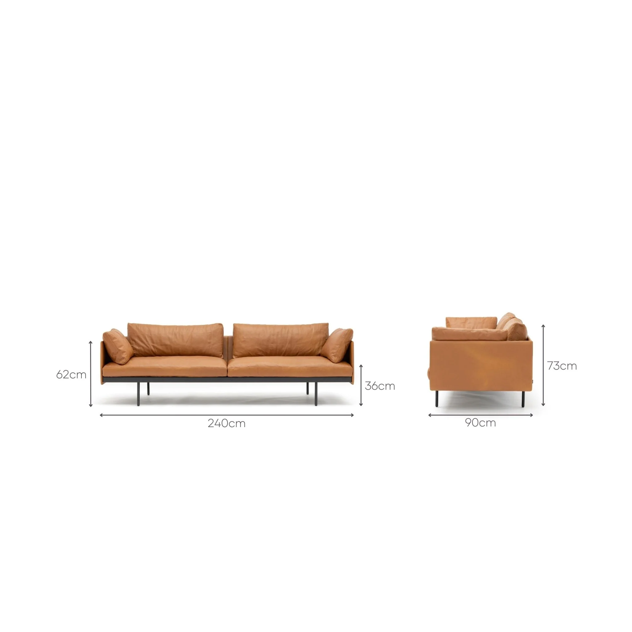 Bureau 240 Sofa - Heritage Saddle - Image 16