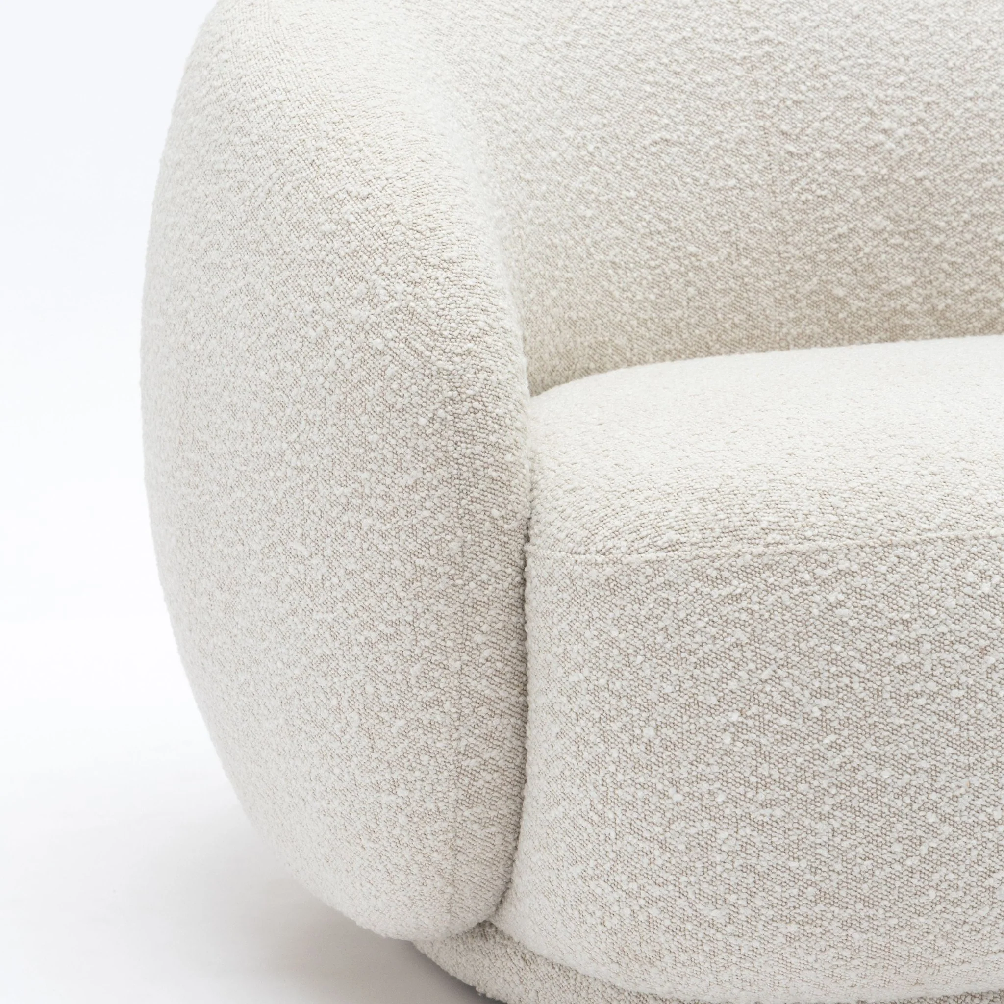 Cashew Swivel Armchair - Ivory Boucle - Image 5