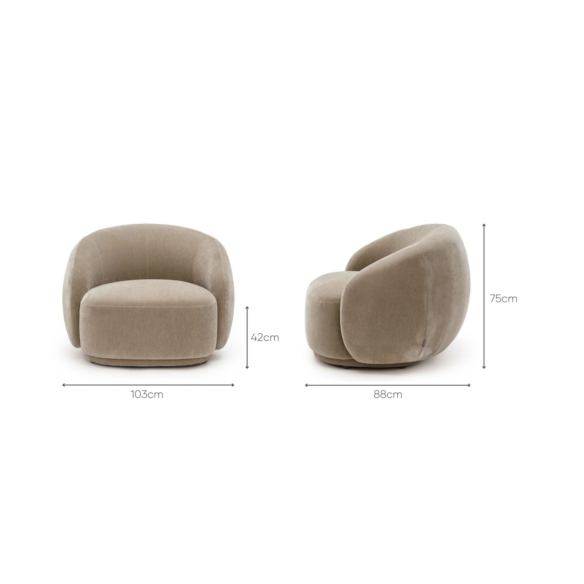 Cashew Swivel Armchair - Latte - Image 11