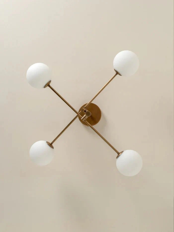 Chelso - 4 Light Aged Brass And Opal Flush - Image 3