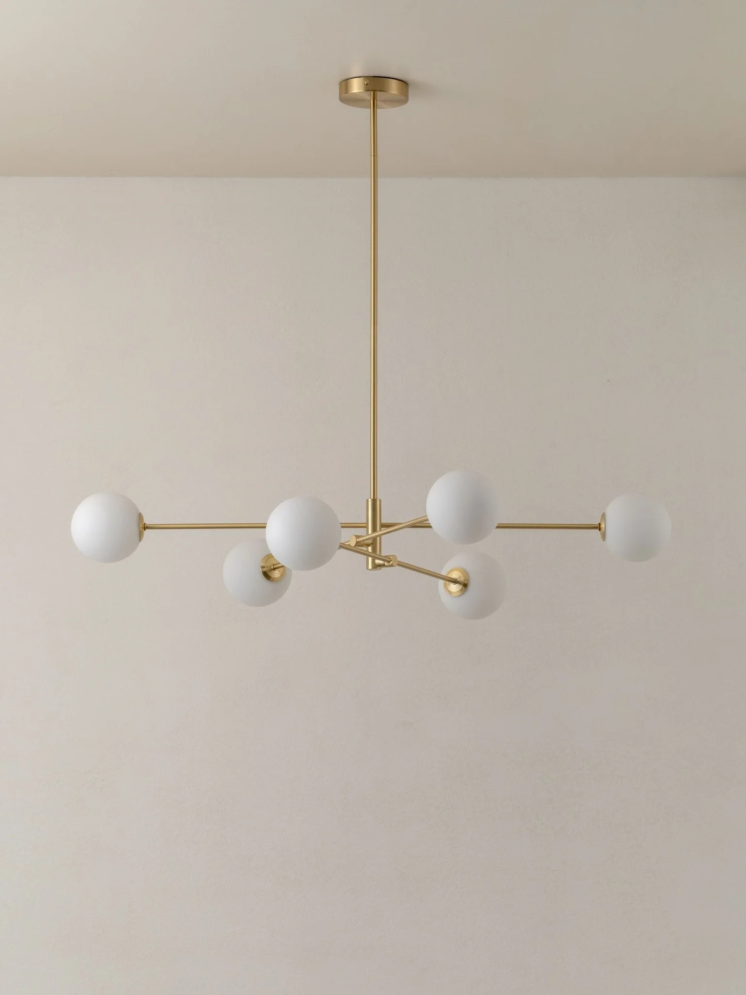 Chelso - 6 Light Brass And Opal Pendant
