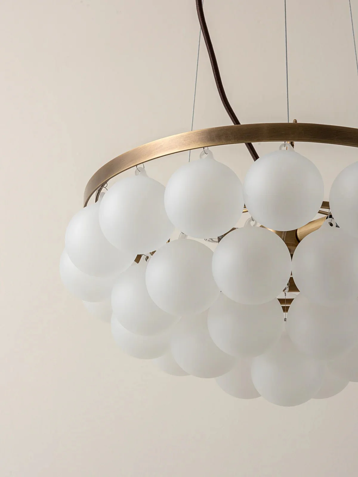 Cloudia - 3 Light Small White Frosted Brass Chandelier - Image 3