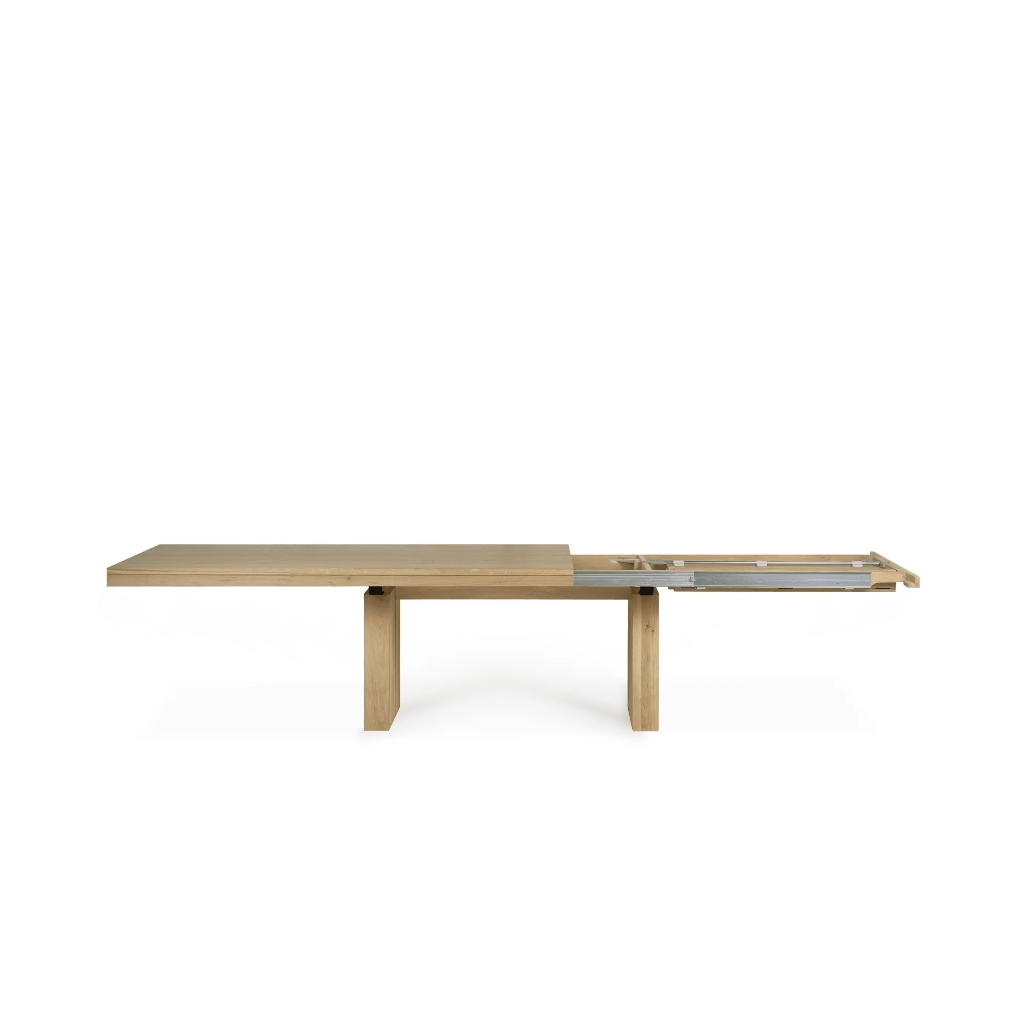 Double Extendable Dining Table - Oak - Image 4