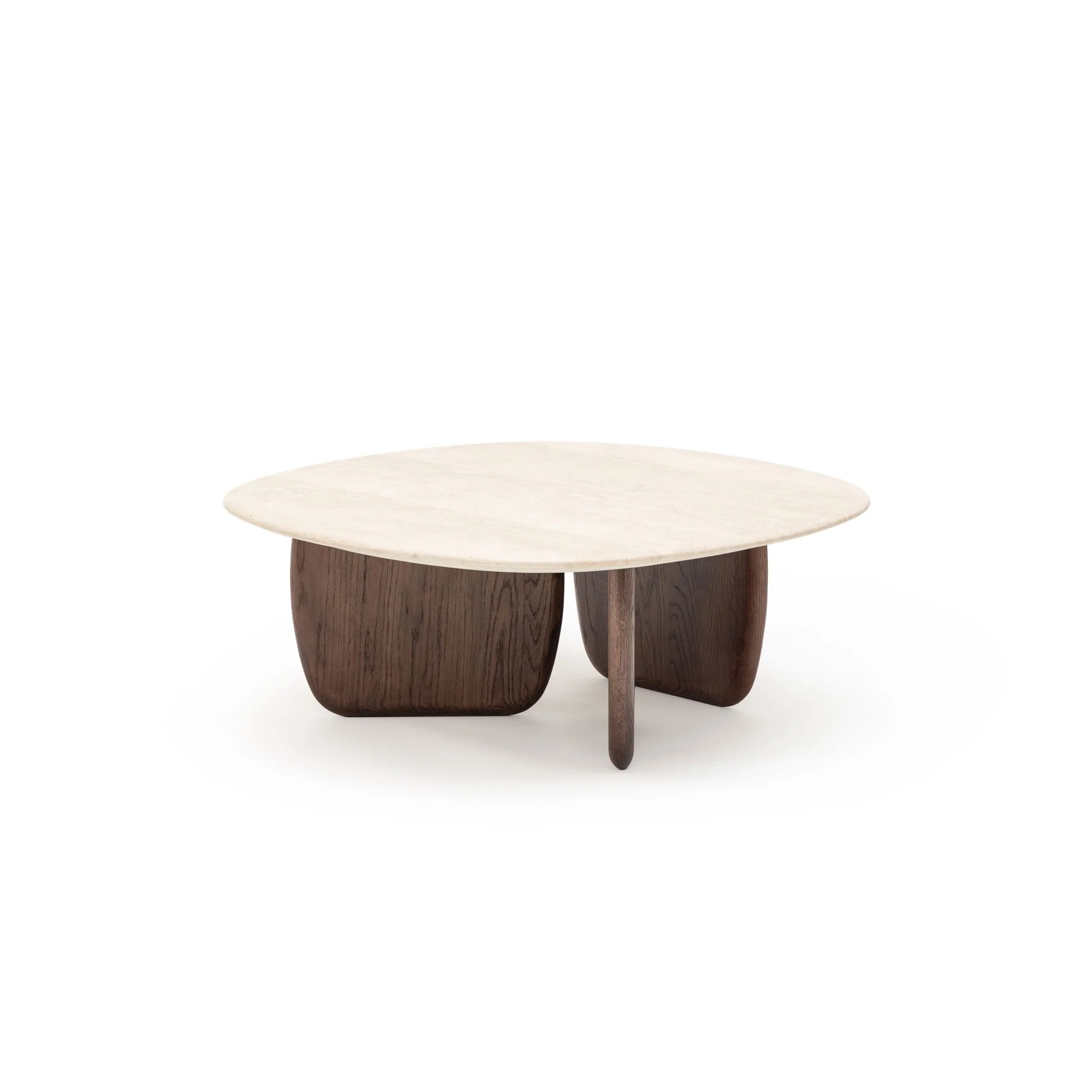 Eden Coffee Table 90 - Espresso Oak & Travertine - Image 2