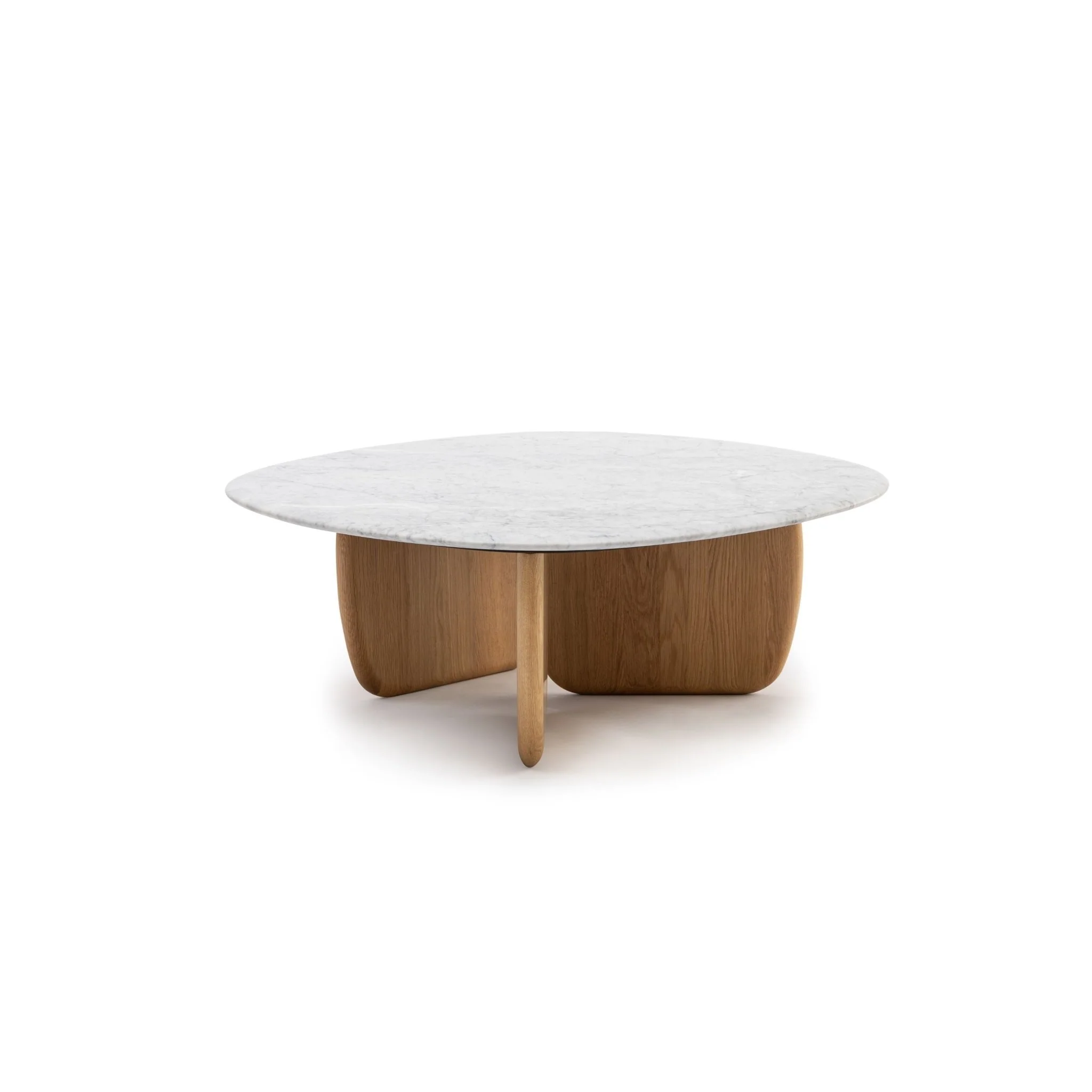 Eden Coffee Table 90 - Light Oak & Bianca Carrara