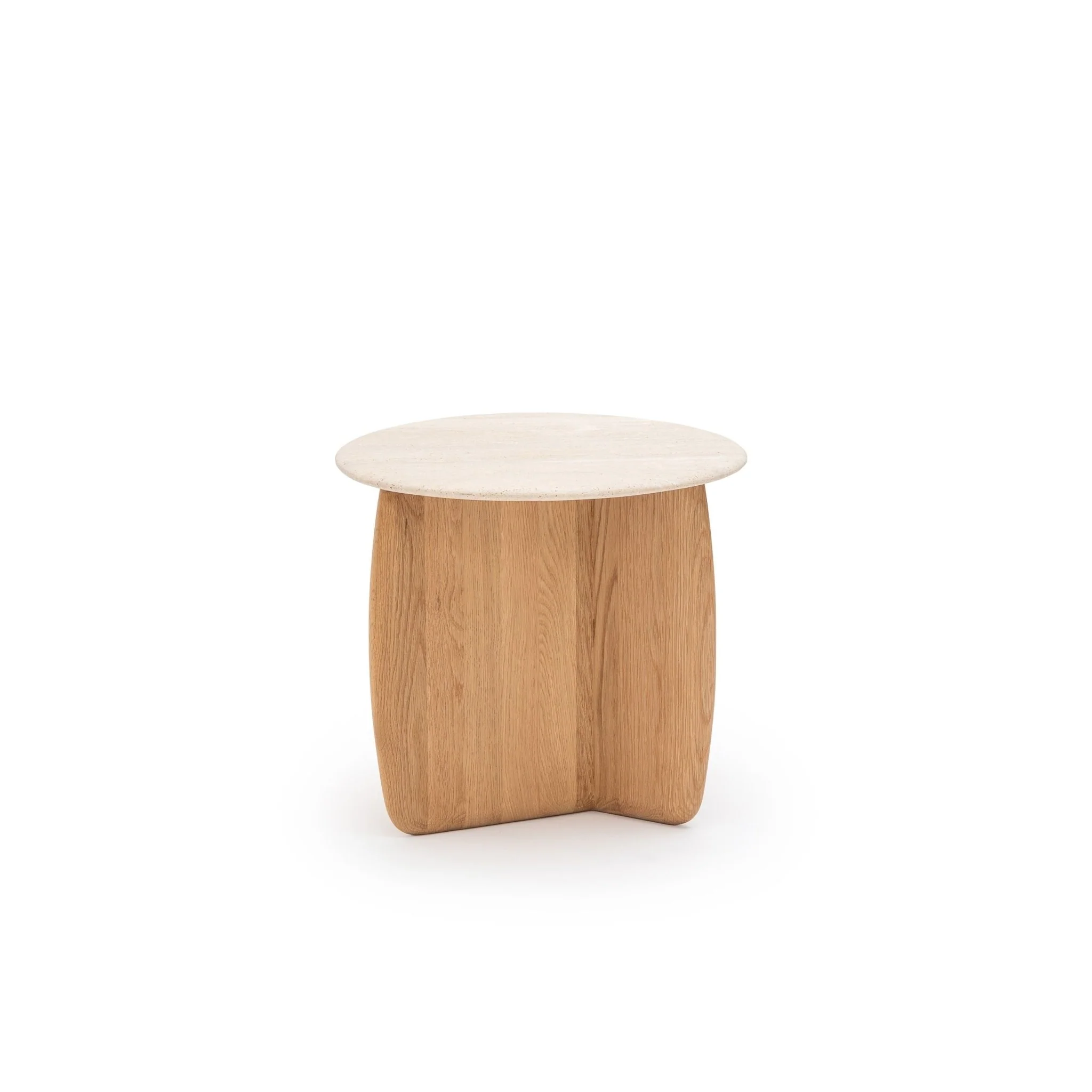 Eden Side Table - Light Oak & Travertine - Image 3