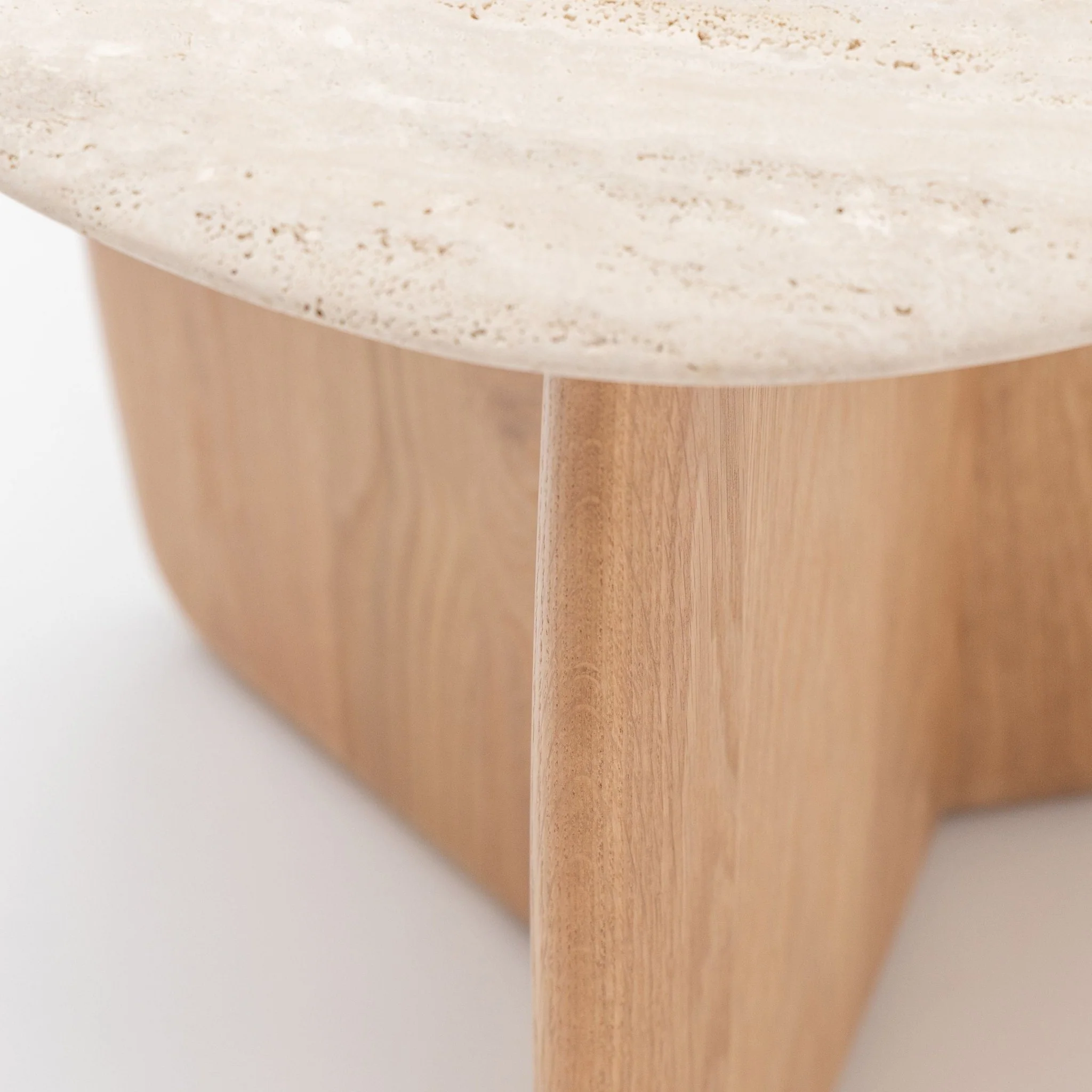 Eden Side Table - Light Oak & Travertine - Image 7