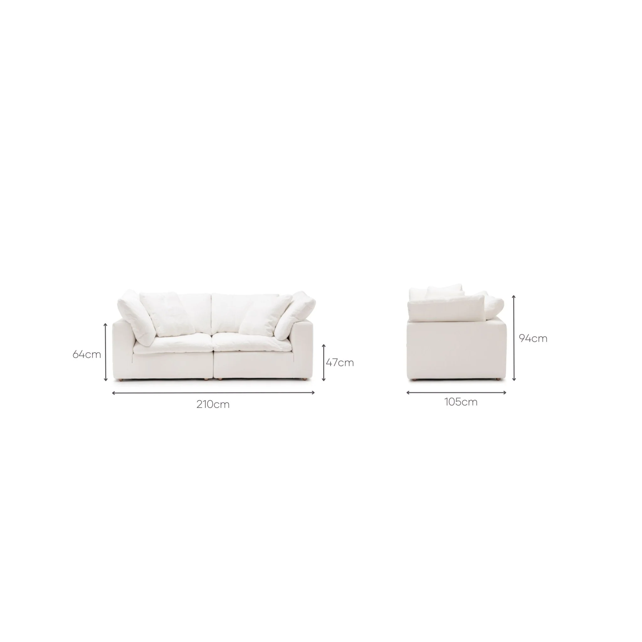 Feather Cloud Small Sofa - Off White - Image 6