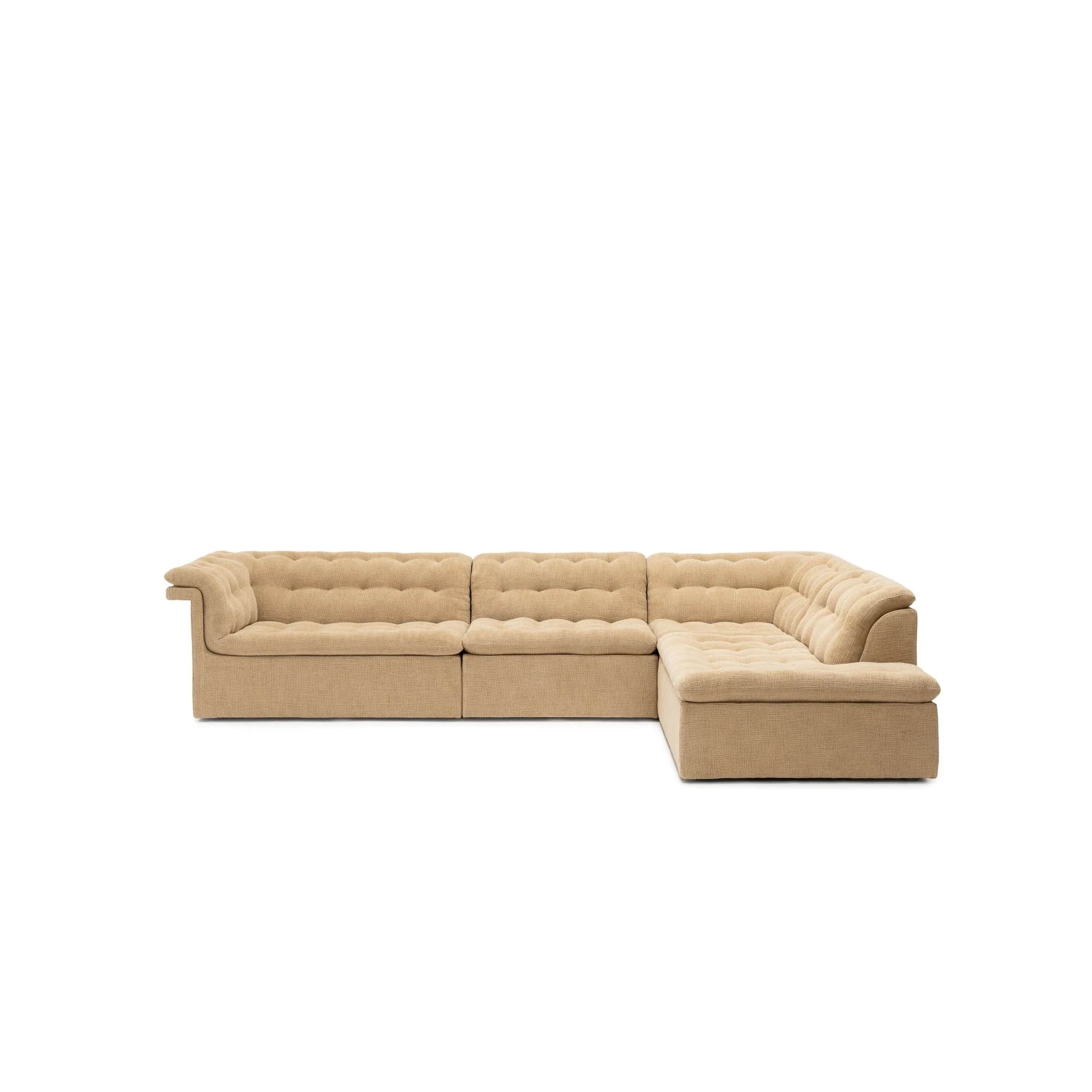 Furrow Corner Open End Sofa - Sherpa Toffee