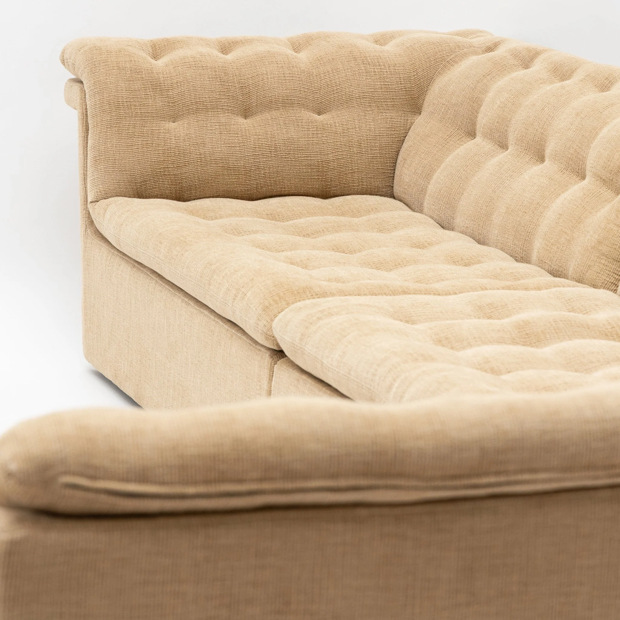 Furrow Corner Open End Sofa - Sherpa Toffee - Image 19