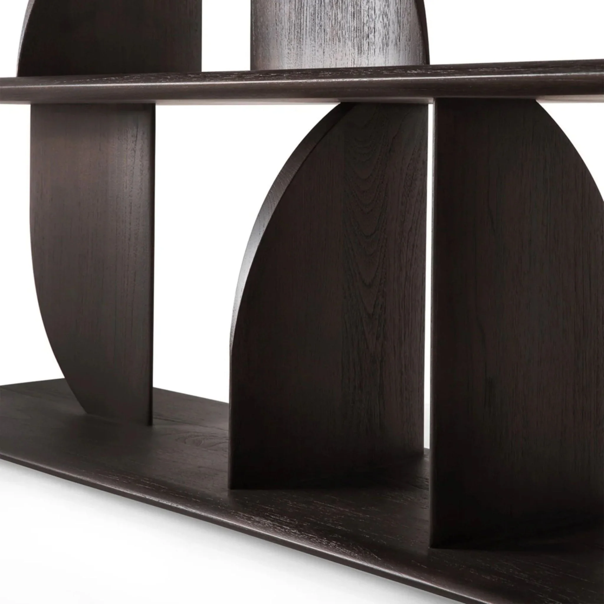 Geometric Sofa Console - Teak Dark Brown - Image 6