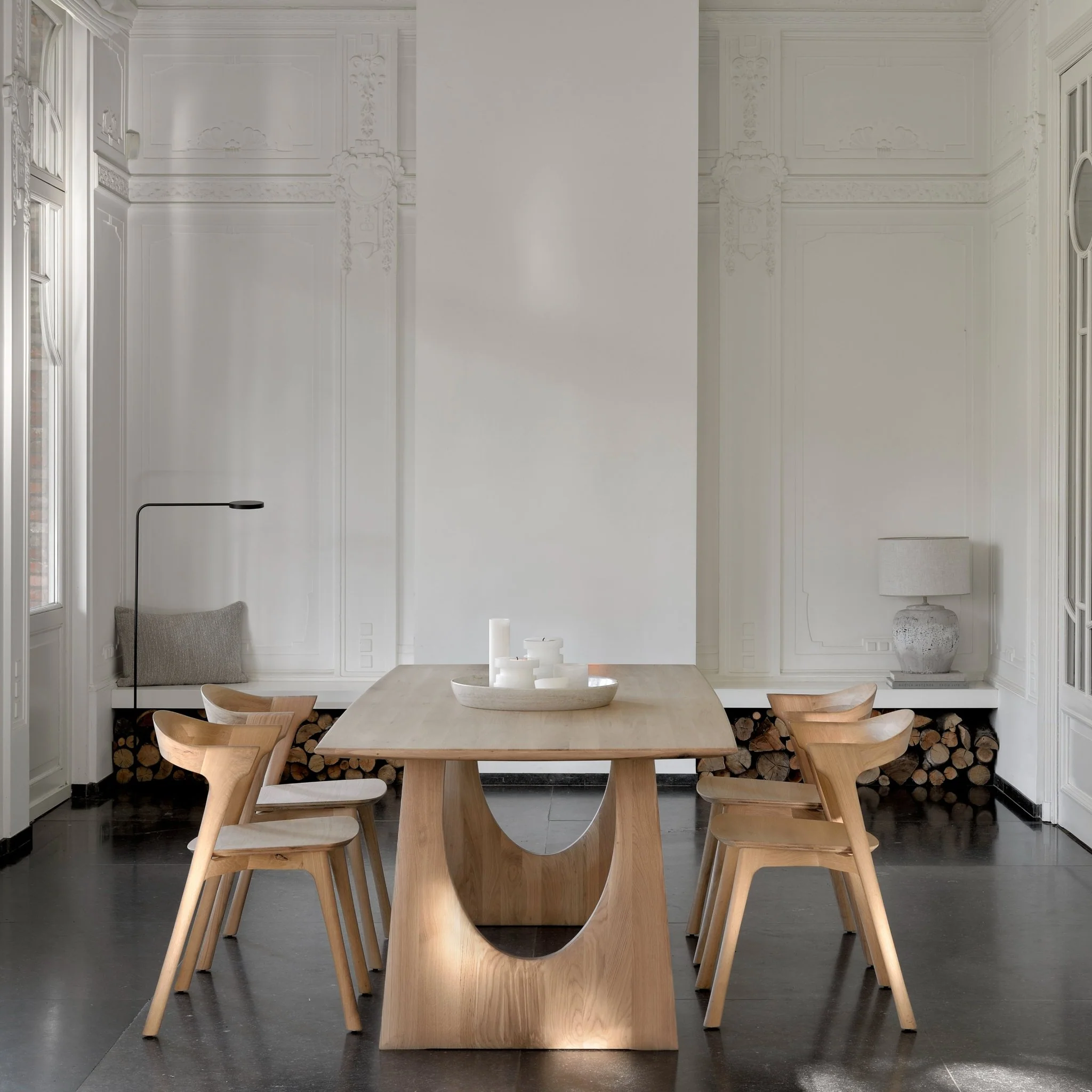 Geometric Rectangular Dining Table - Oak - Image 9
