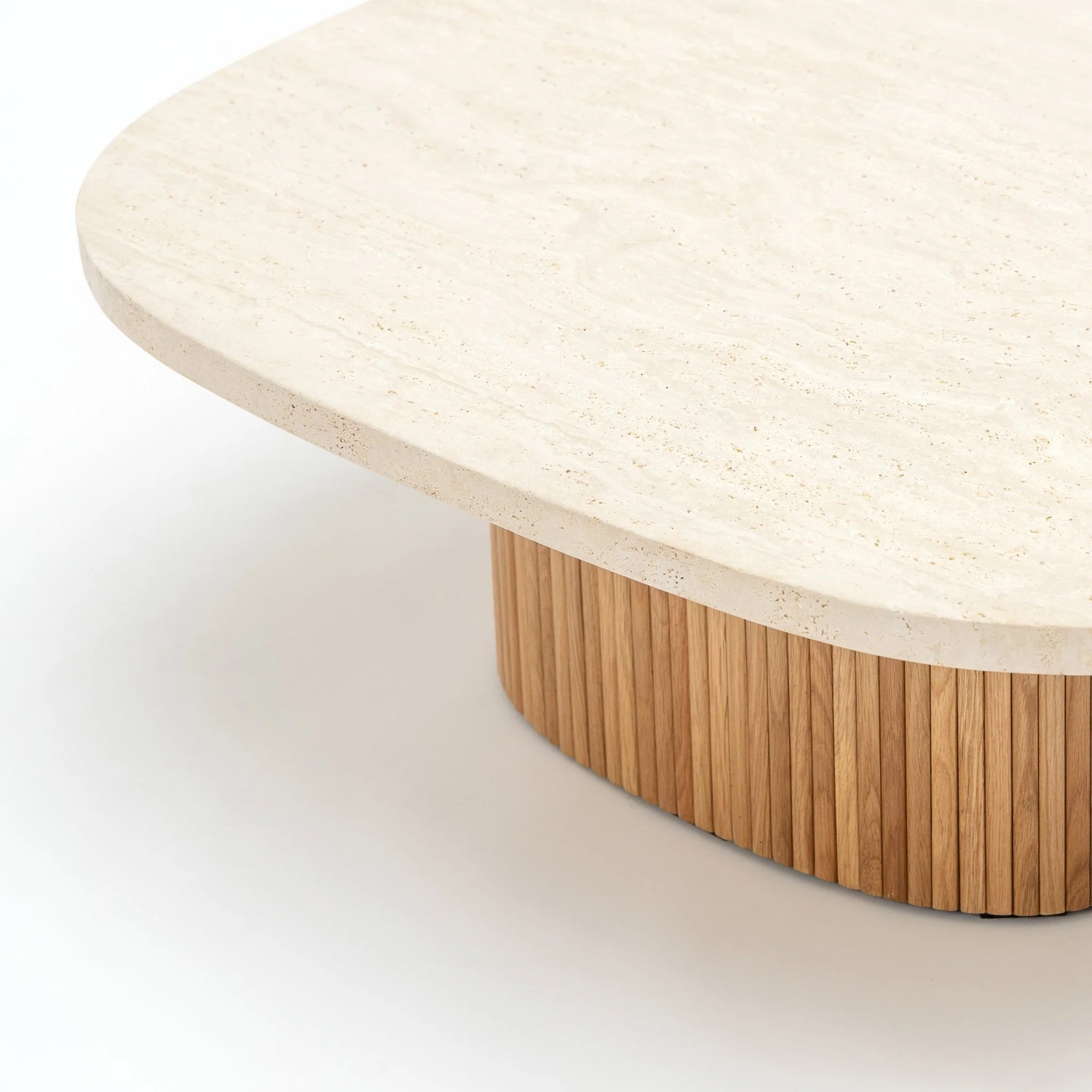 Gion Coffee Table 95 - Light Oak & Travertine - Image 7