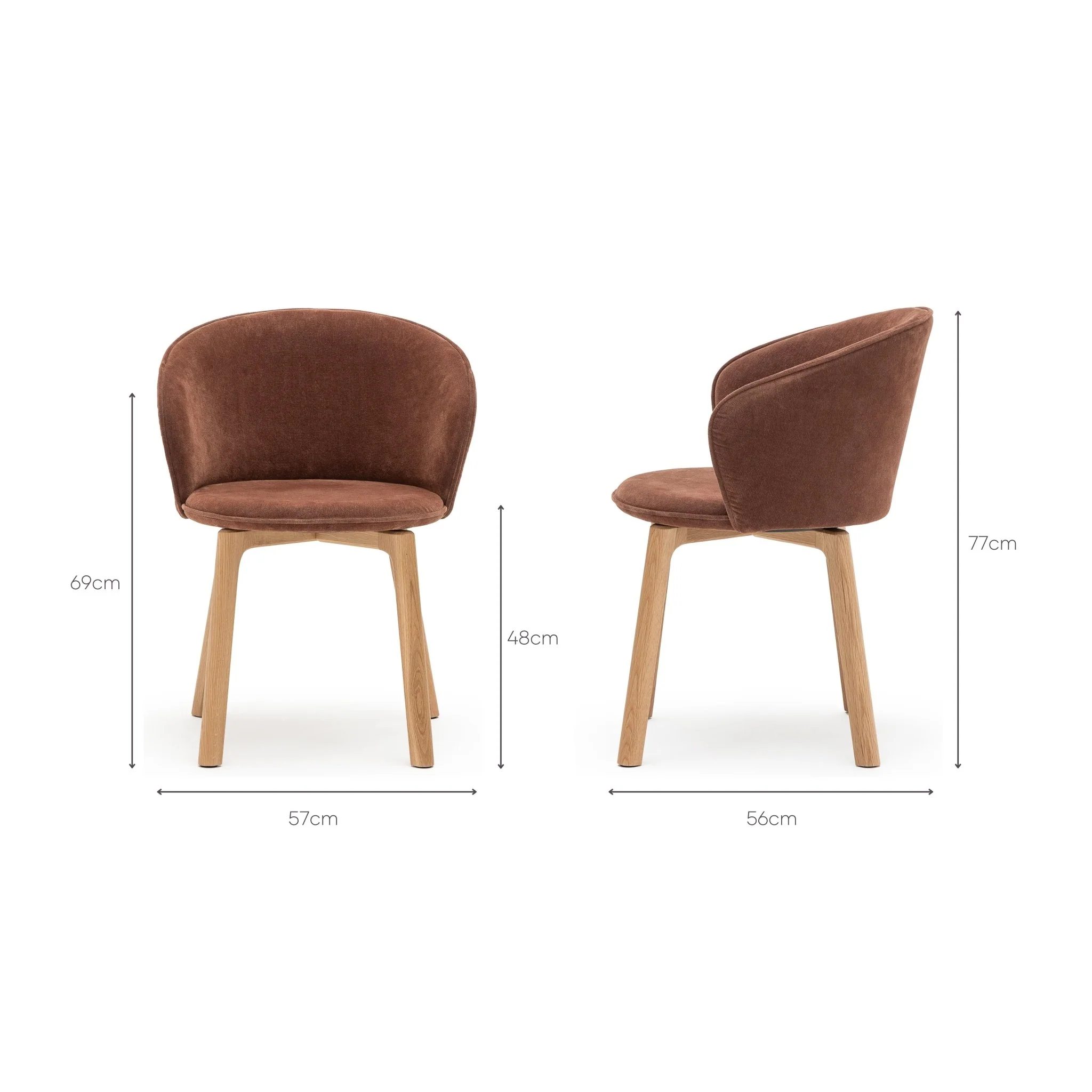 Glide Chair - Light Oak & Russet - Image 13