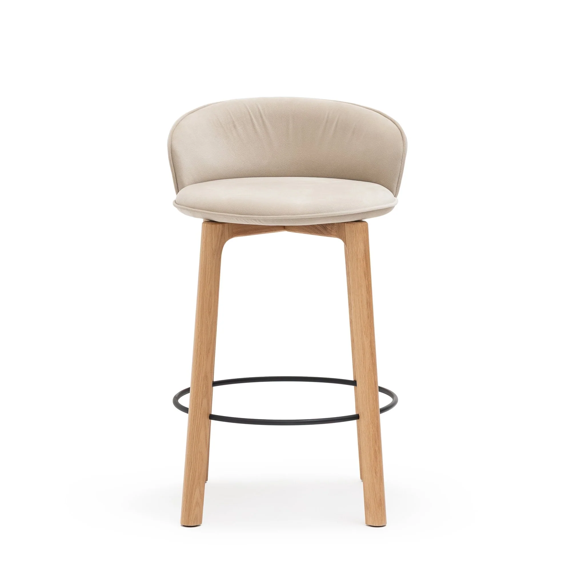 Glide Counter Chair - Light Oak & Ecru - Image 2