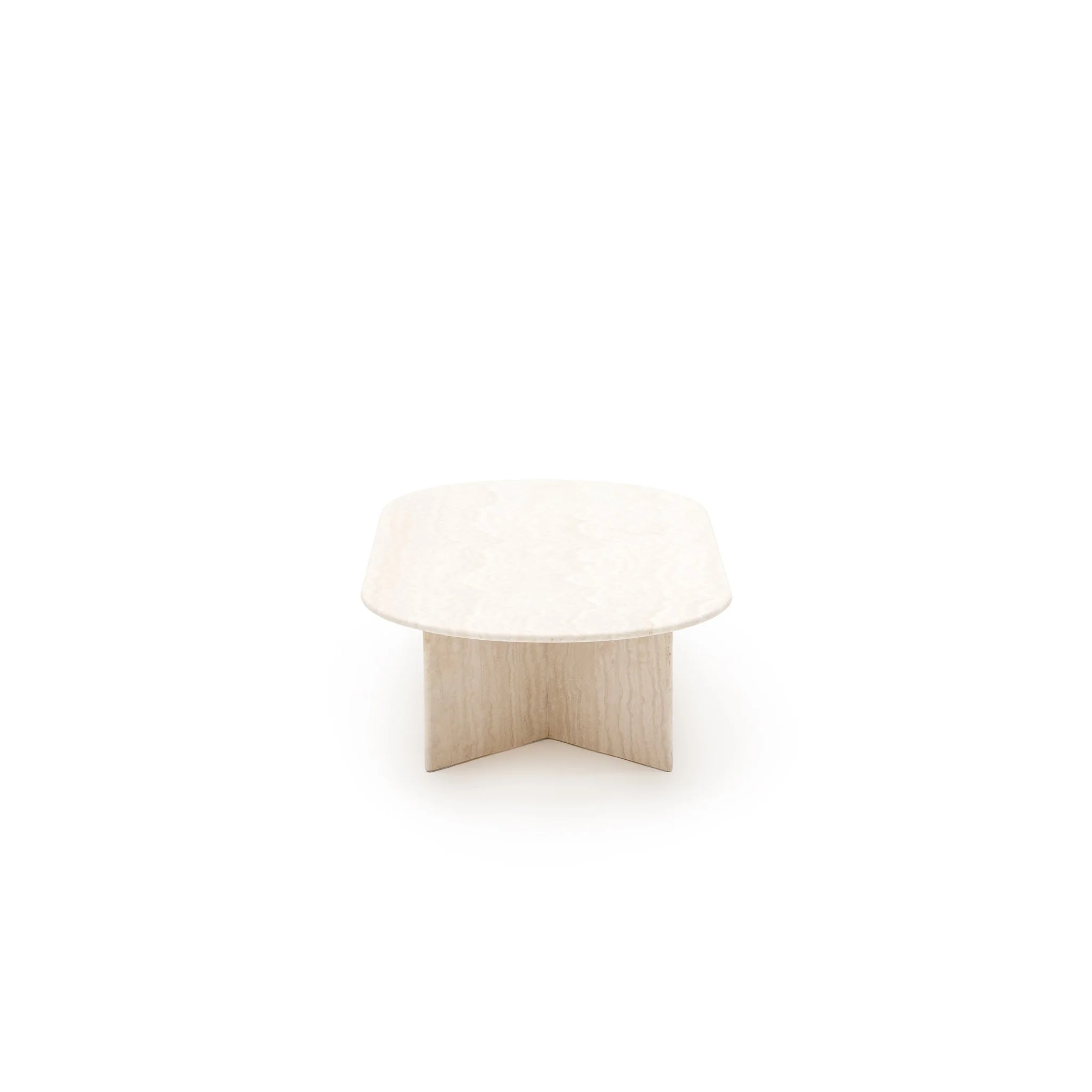 Haven Oval Coffee Table - White Travertine - Image 3