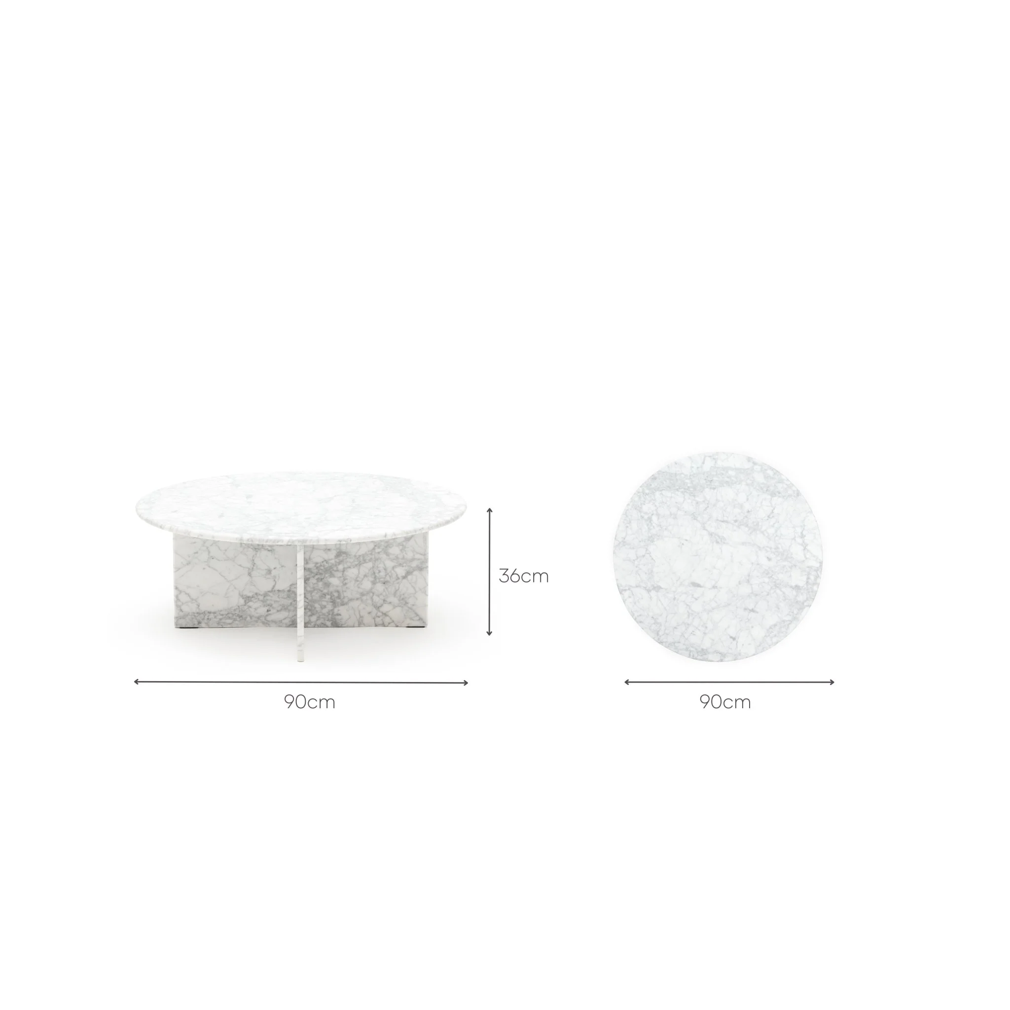 Haven Round Coffee Table - Carrara Marble - Image 9