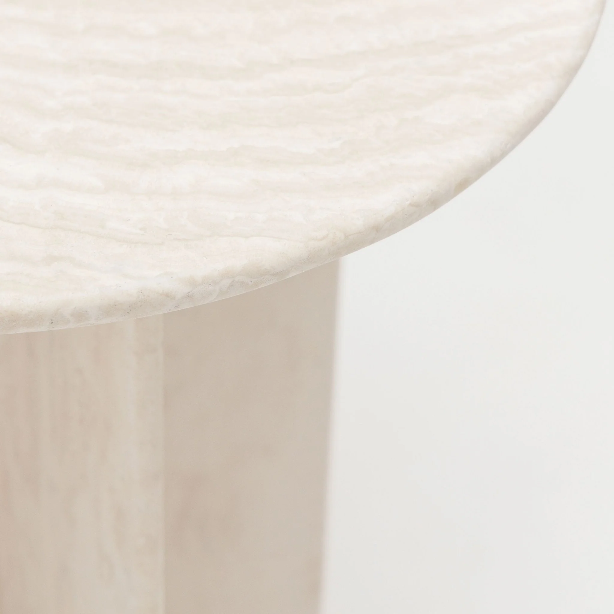 Haven Round Side Table - White Travertine - Image 3