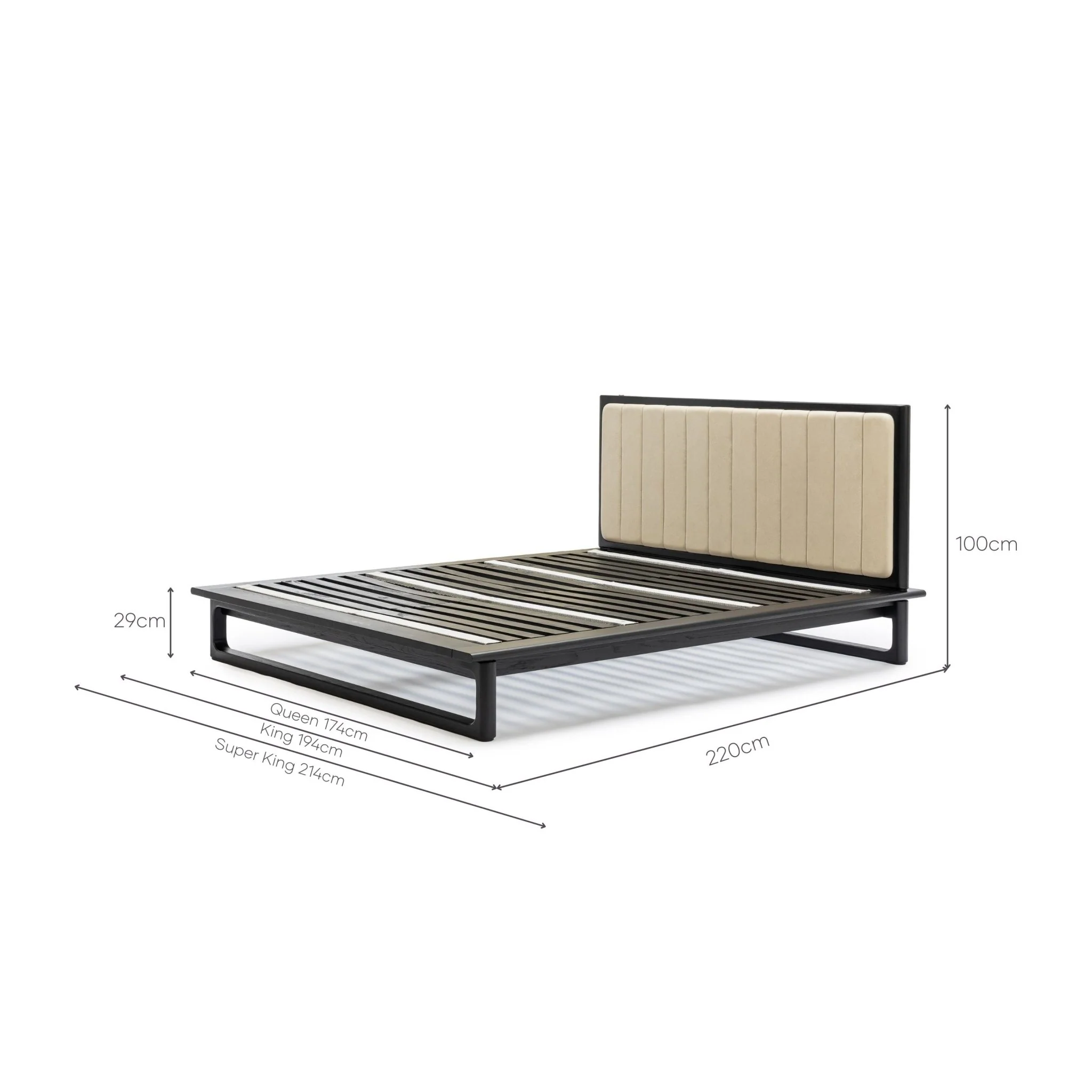 Hover Bed - Black Oak & Limestone Leather - Image 16