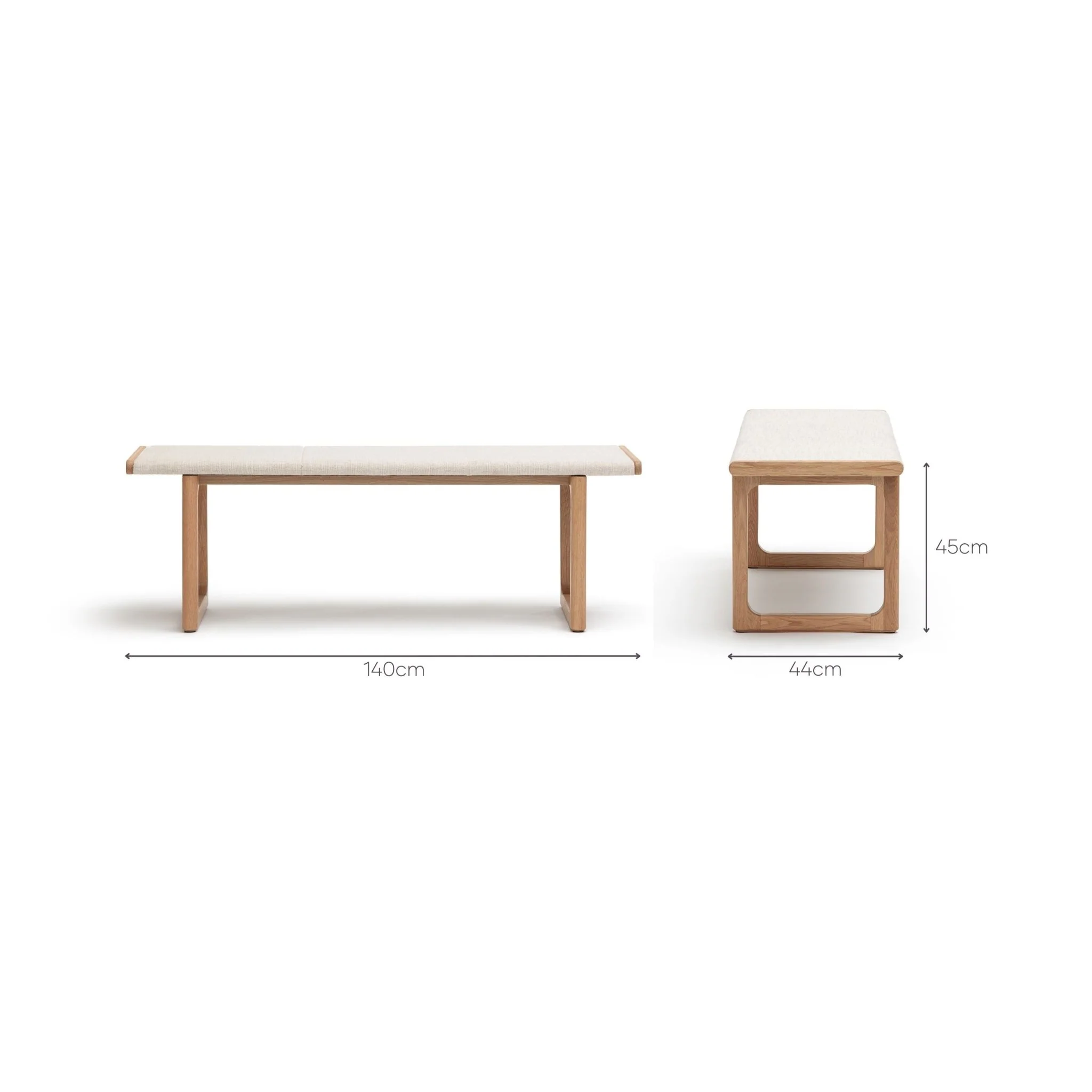 Hover Bench - Light Oak & Oatmeal - Image 11