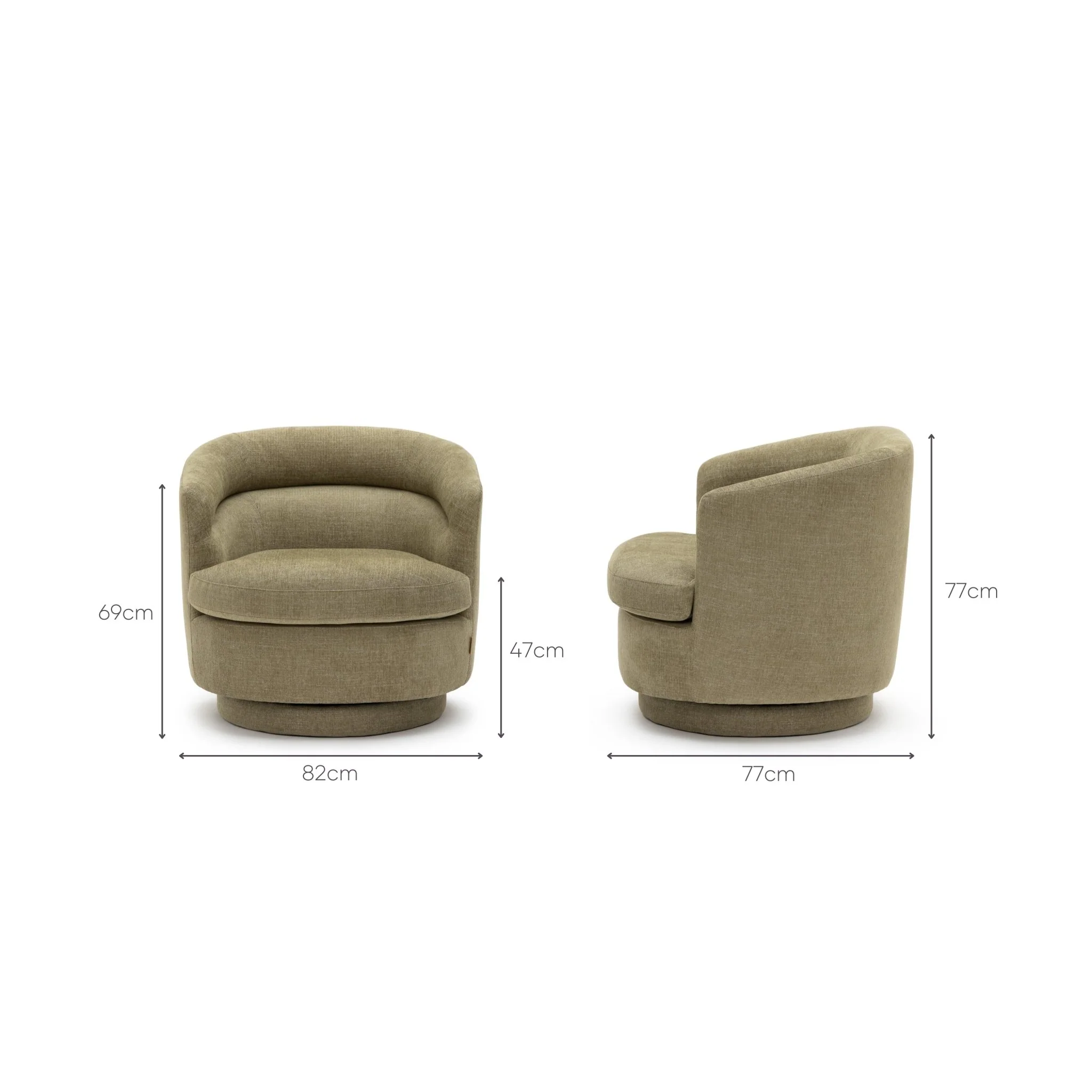 Hugo Swivel Chair - Olive - Image 11