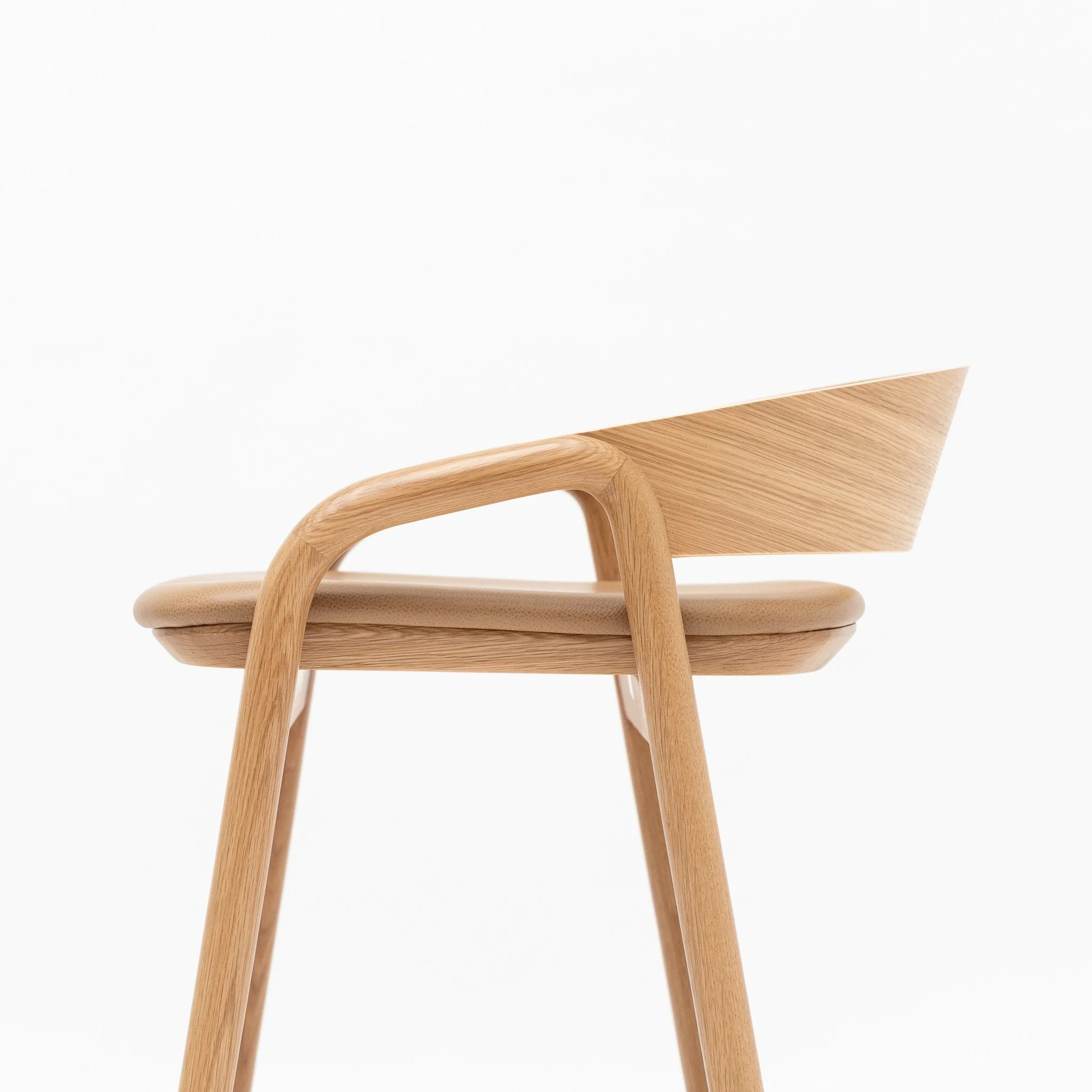 Inlay Counter Chair - Light Oak & Pecan Leather - Image 7