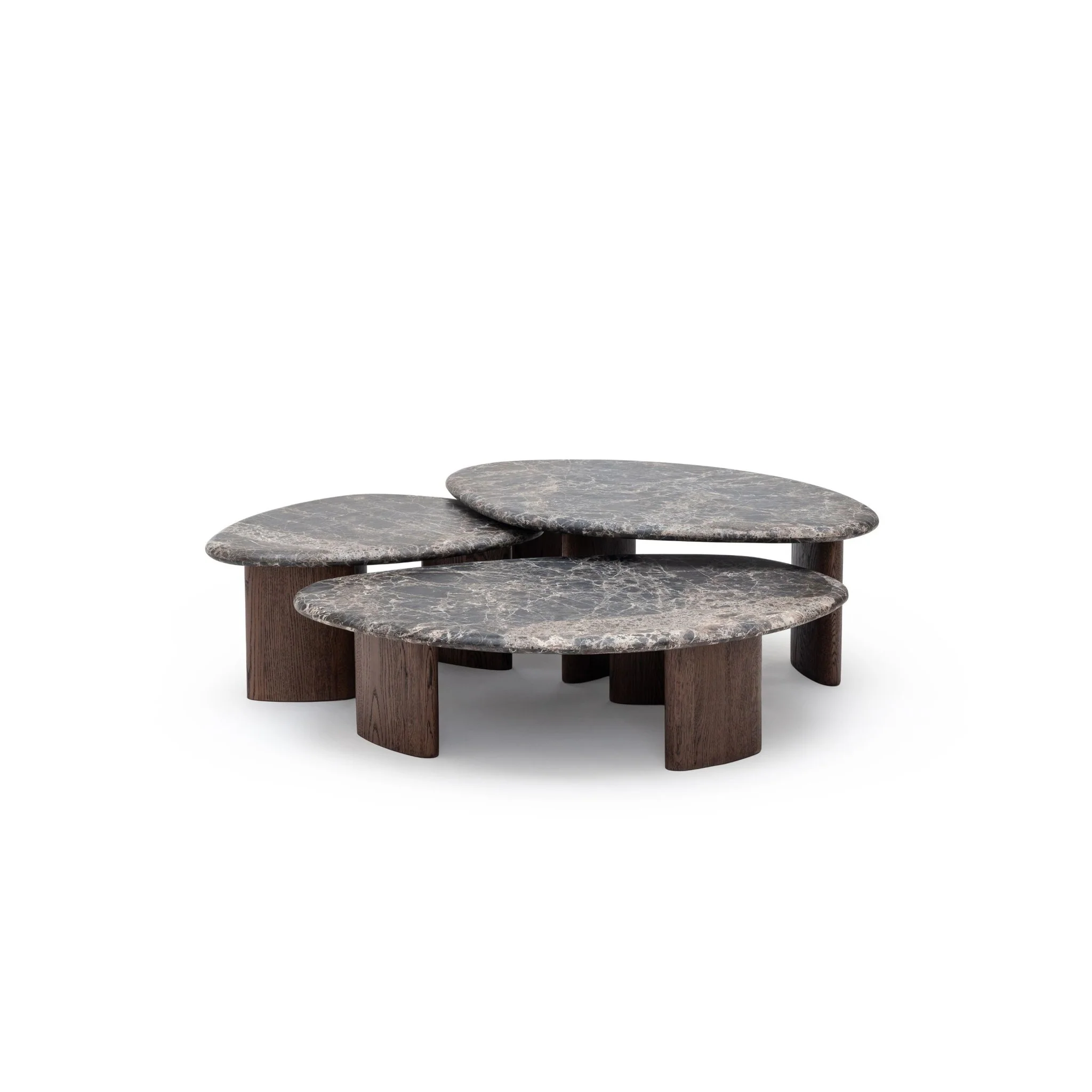 Kora Coffee Table Low - Dark Emperador & Espresso Oak - Image 2
