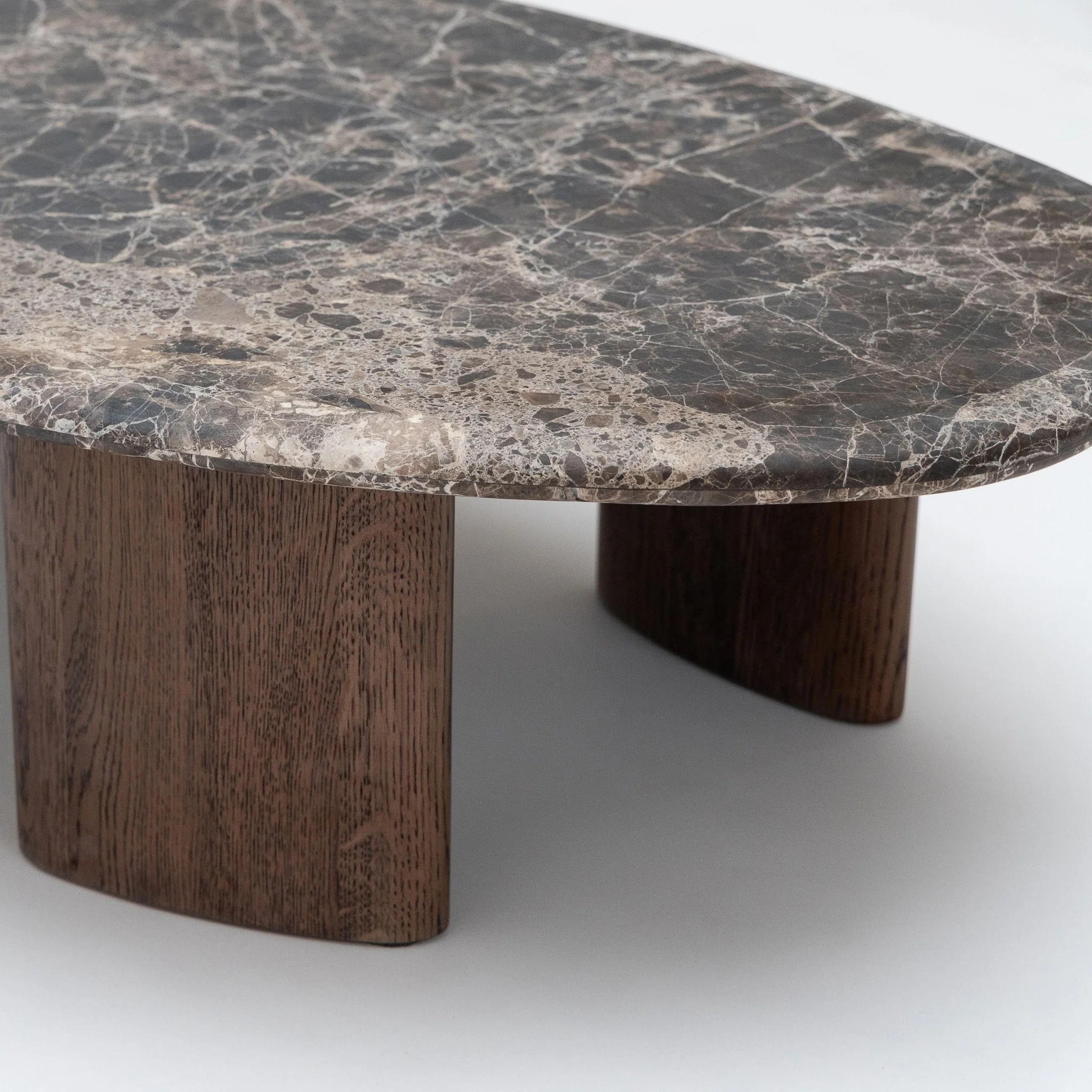 Kora Coffee Table Low - Dark Emperador & Espresso Oak - Image 8