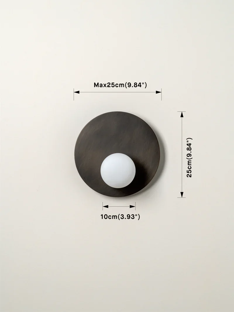 Luna - Bronze And Opal Disc Wall Light - Image 5