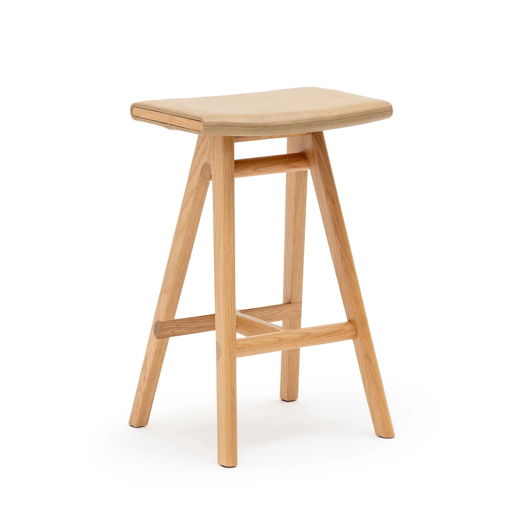 MA Counter Stool - Light Oak & Arena Leather