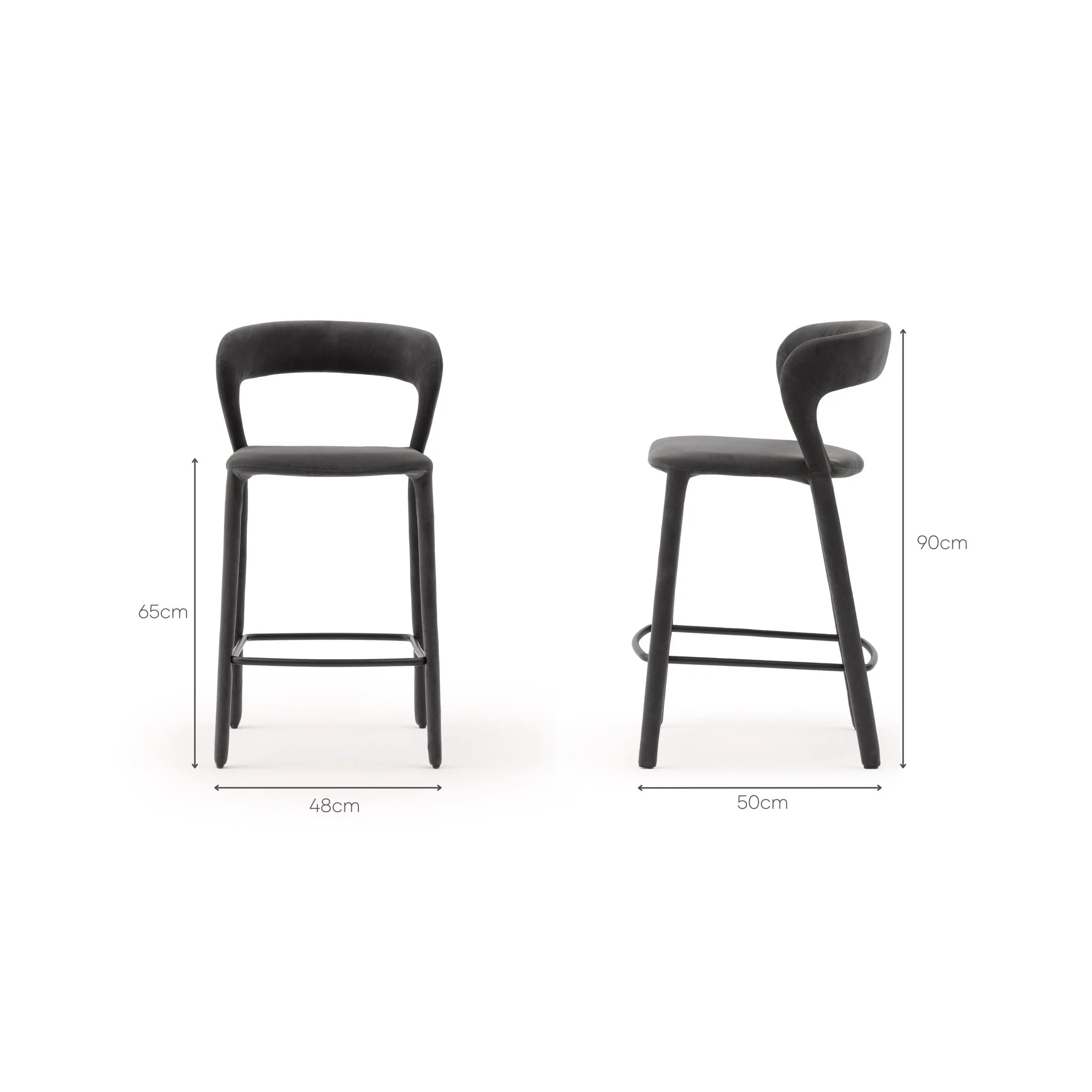 Monaco Counter Chair - Charcoal - Image 15