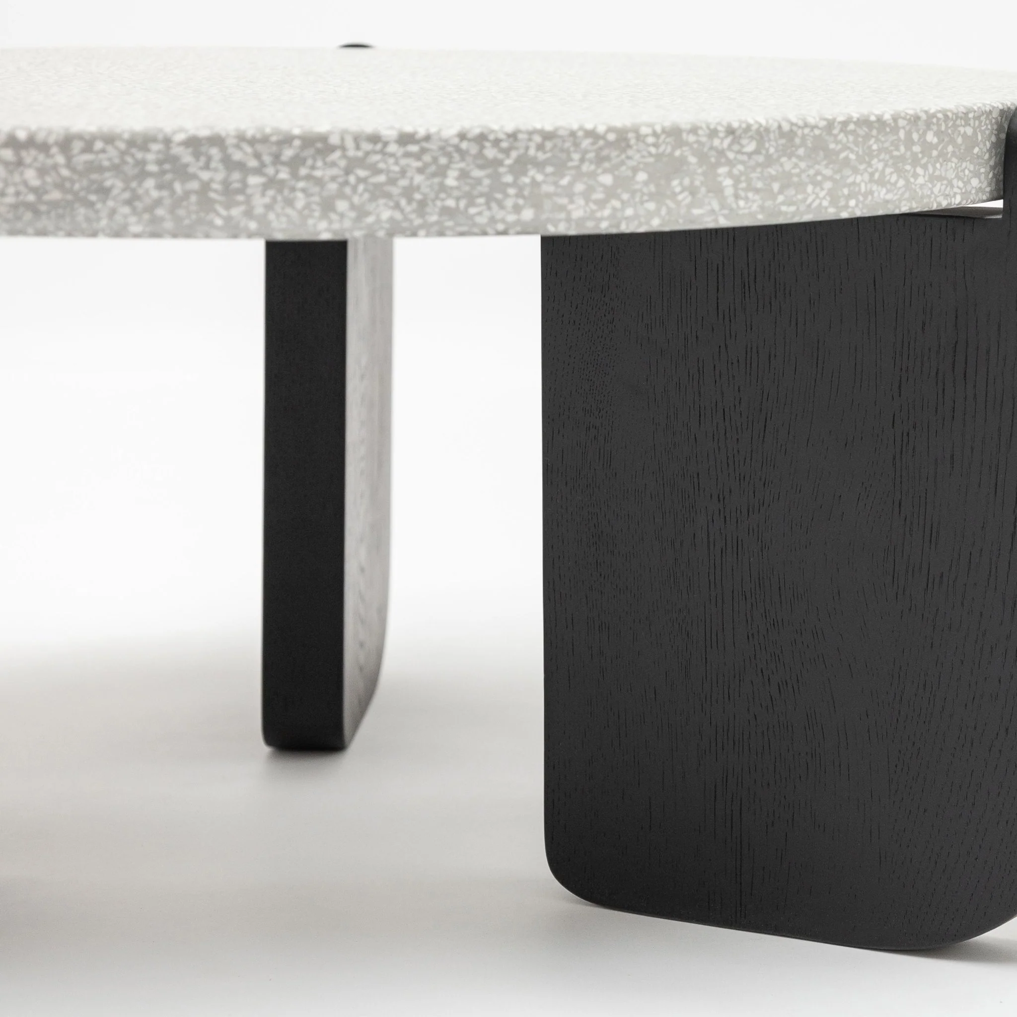Native Coffee Table - Warm Cement & Black Oak - Image 6