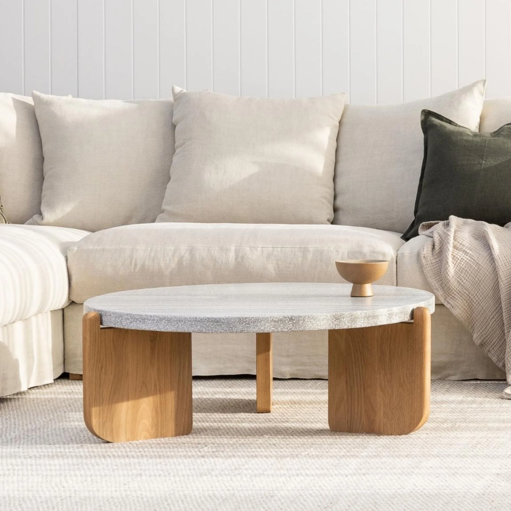 Native Coffee Table - Warm Cement & Light Oak - Image 12