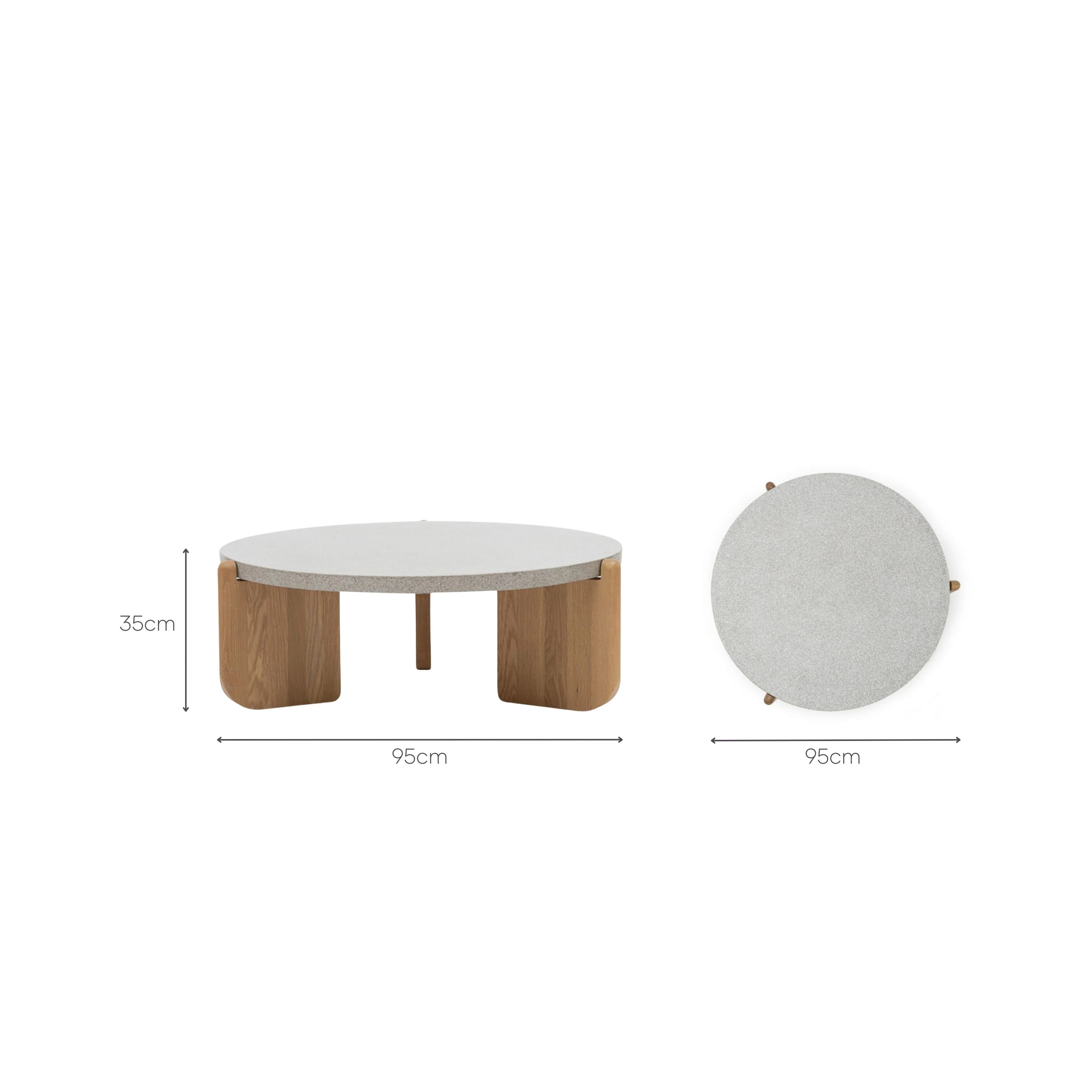 Native Coffee Table - Warm Cement & Light Oak - Image 15
