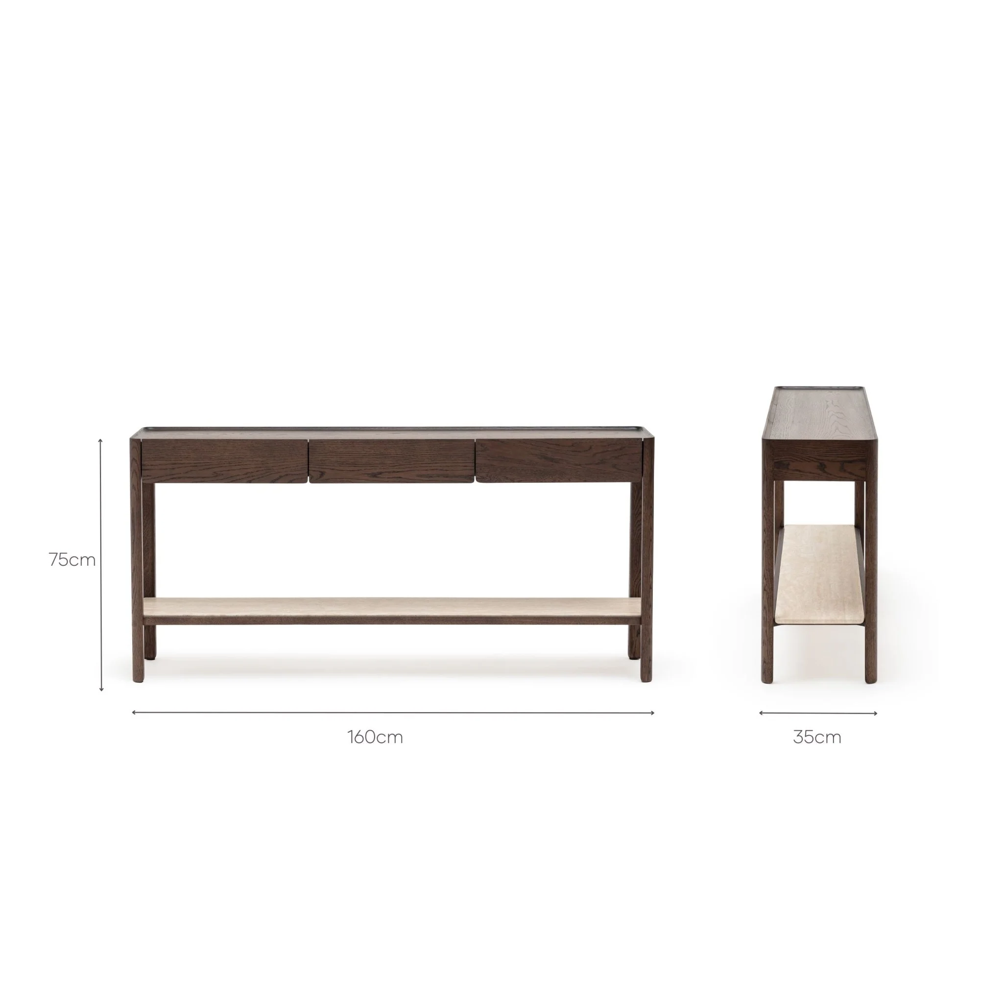 Nell Console - Espresso Oak & Travertine - Image 21
